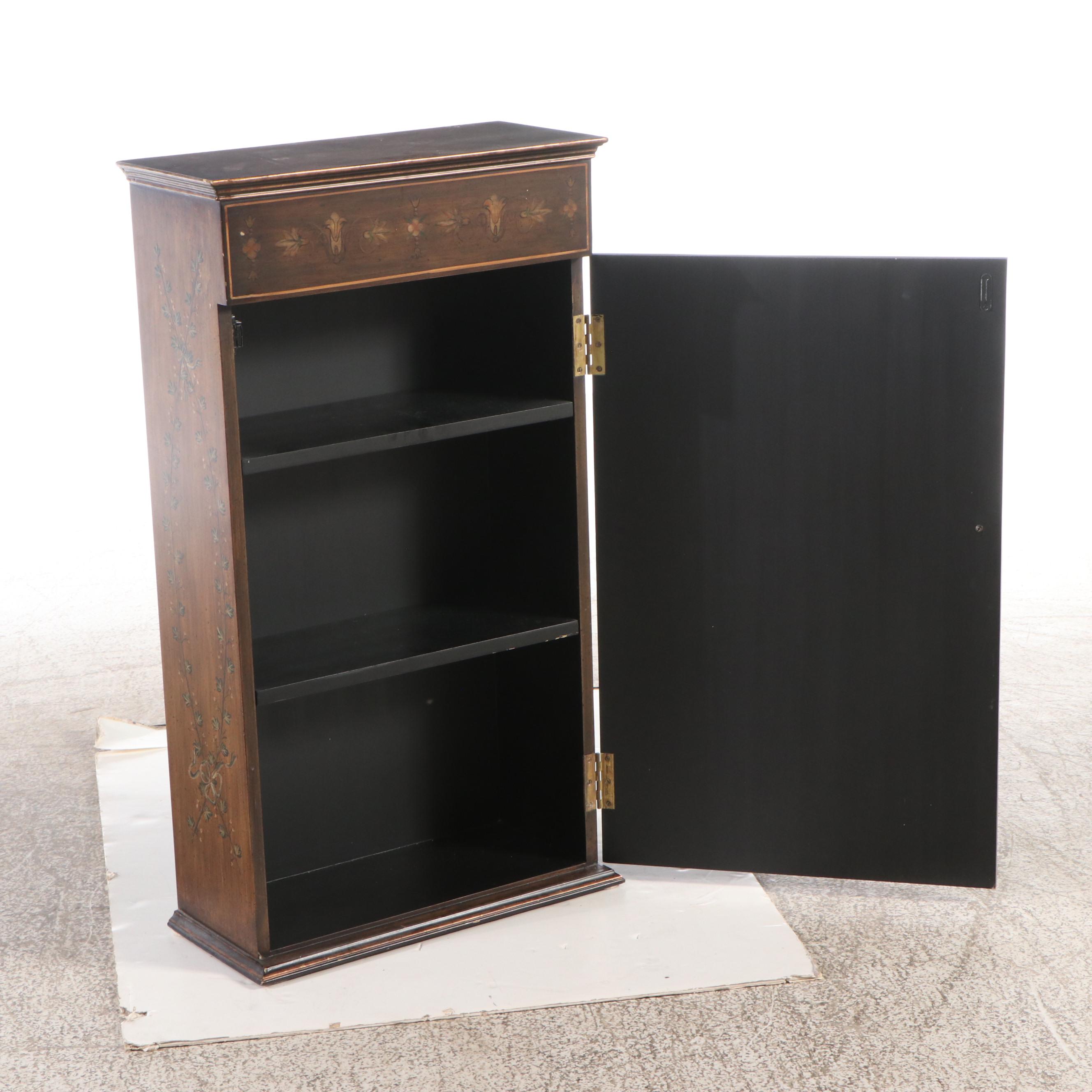 Sarreid, Ltd. Paint-Decorated Wood Trompe-l'œil Bookcase Cabinet
