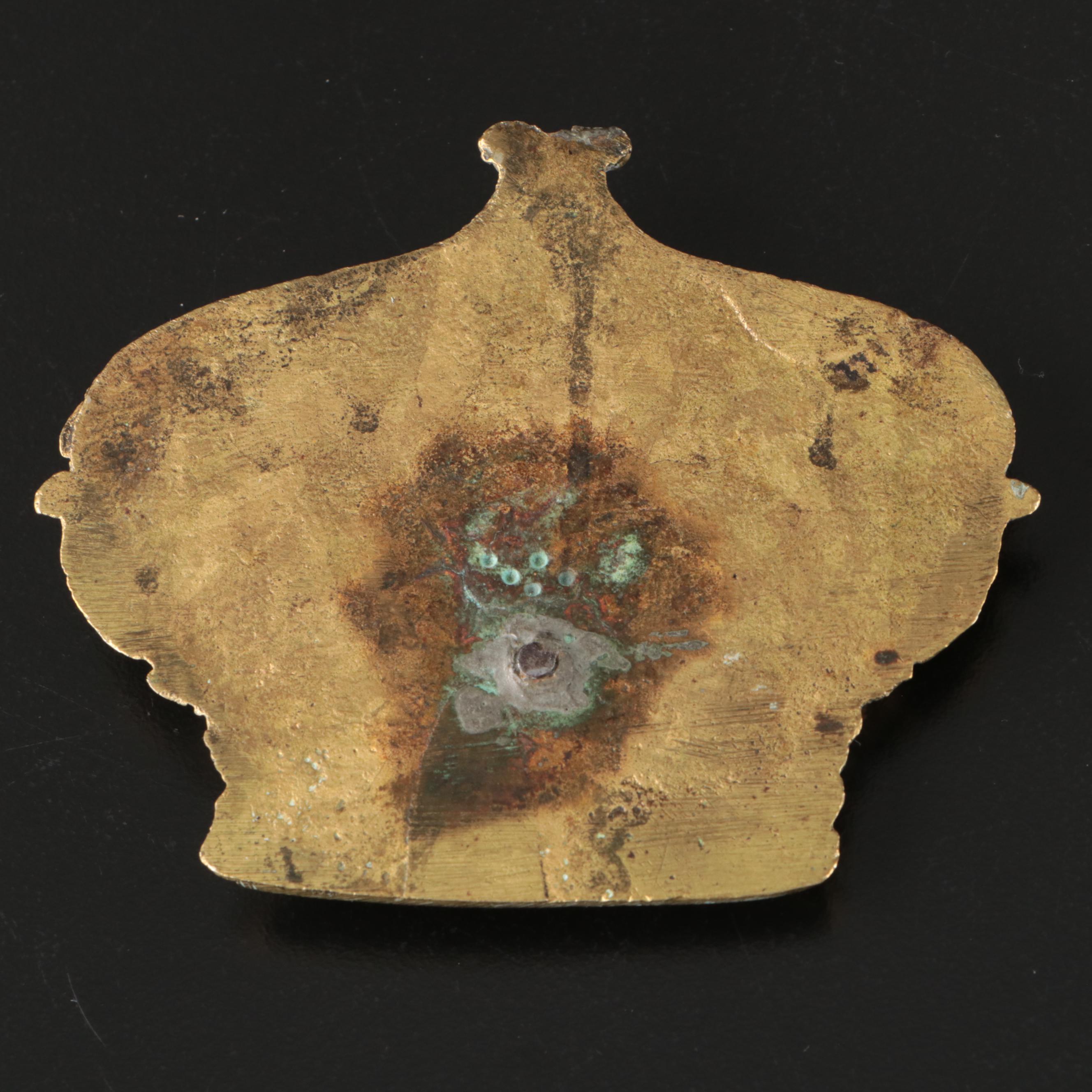 English Cast Brass Crown Décor, 19th Century