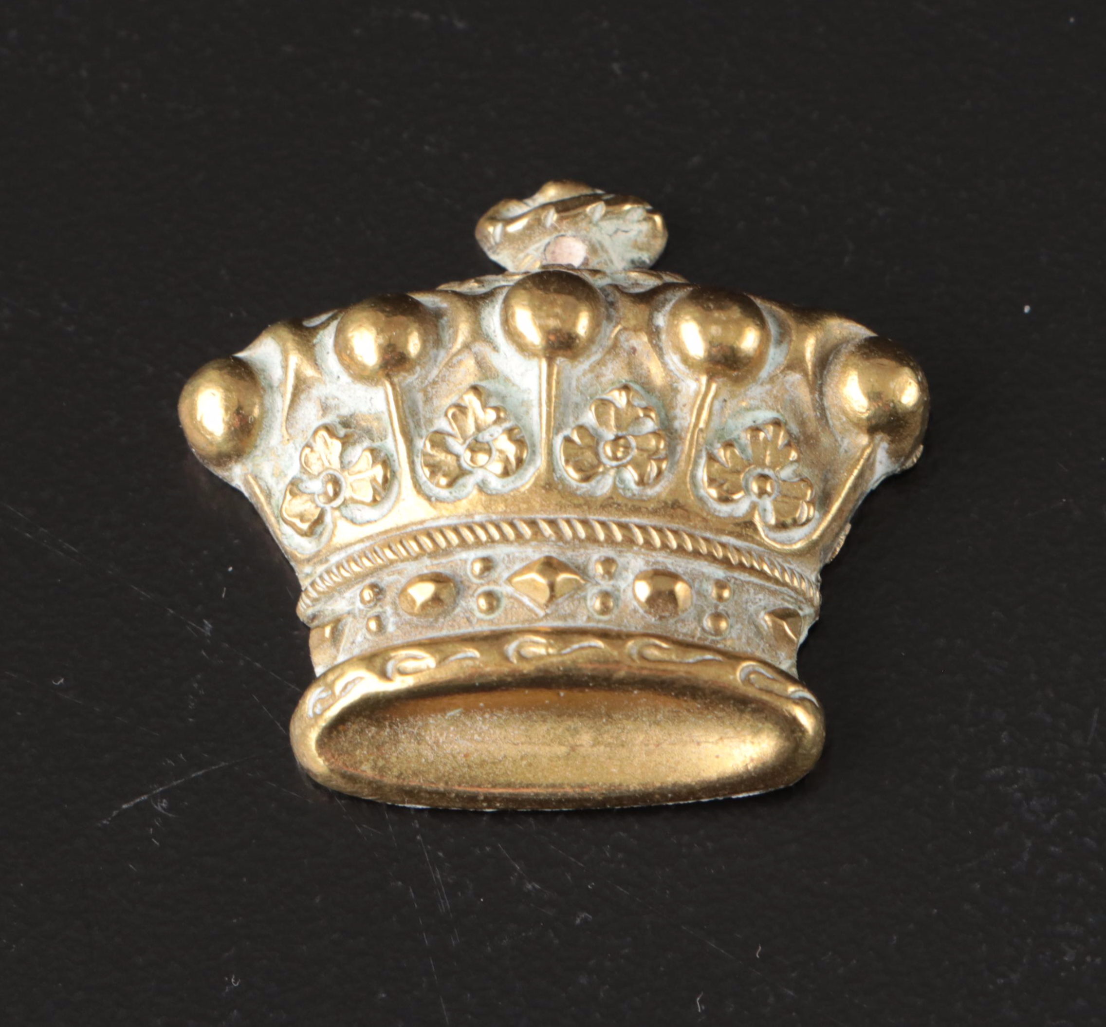 English Cast Brass Crown Décor, 19th Century