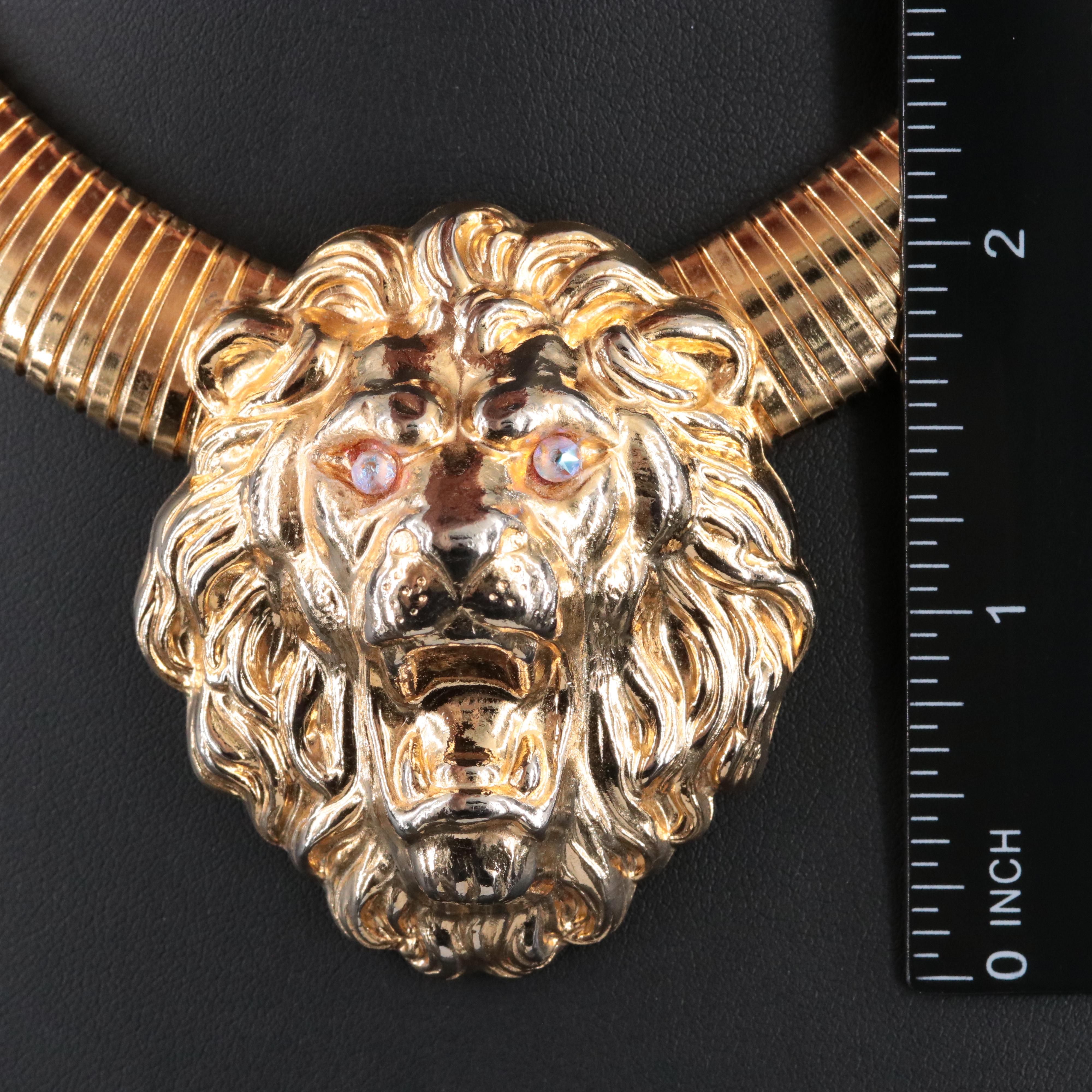 Vintage Lion Head Turbogas Necklace