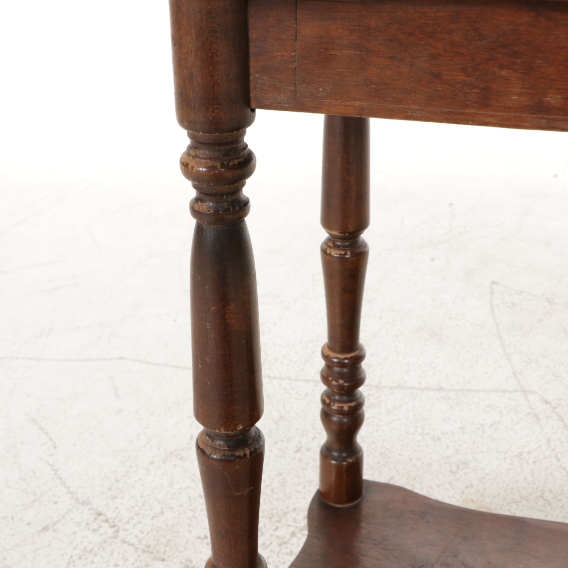 Wooden Spindle Legged Two-Tier Console Table