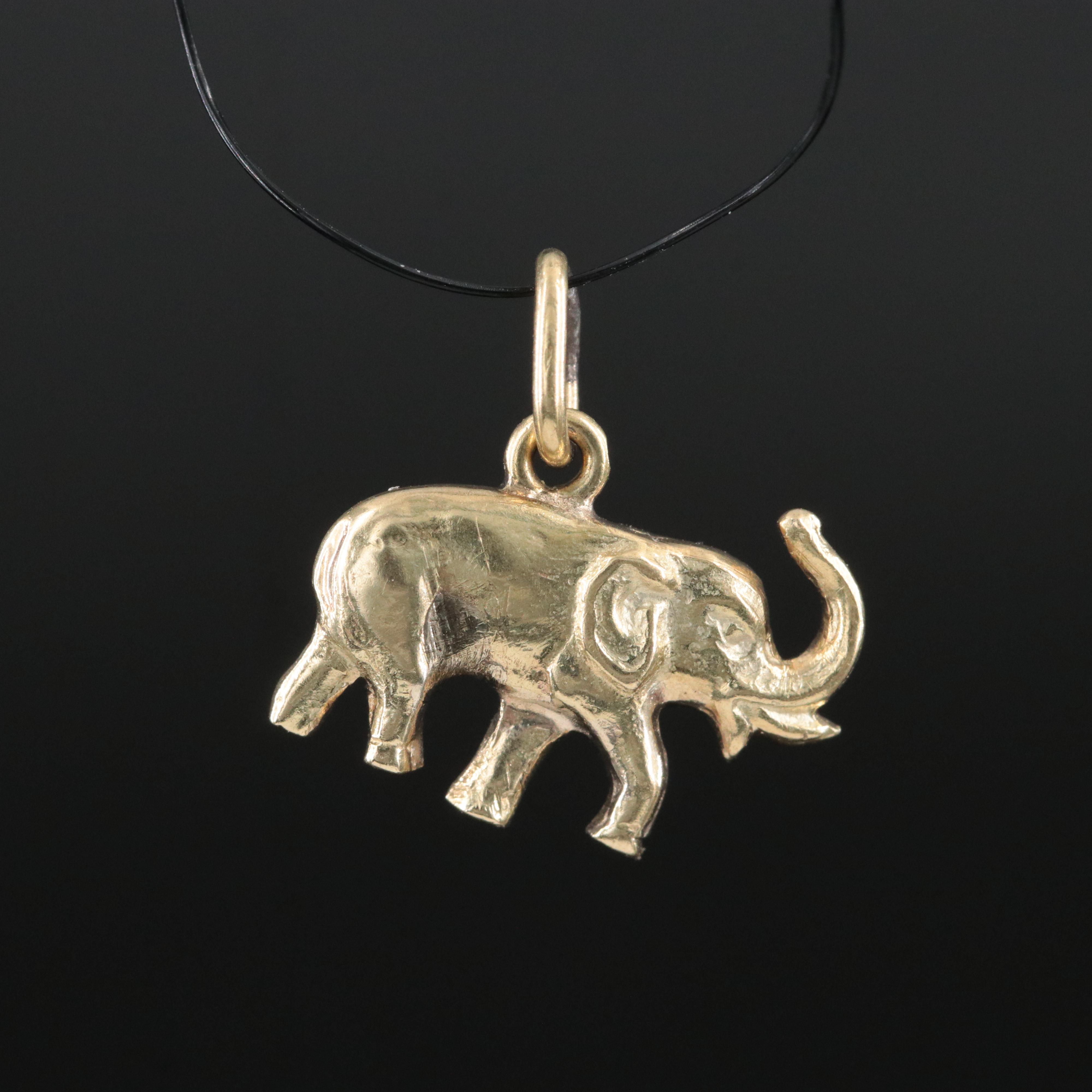 14K Elephant Charm