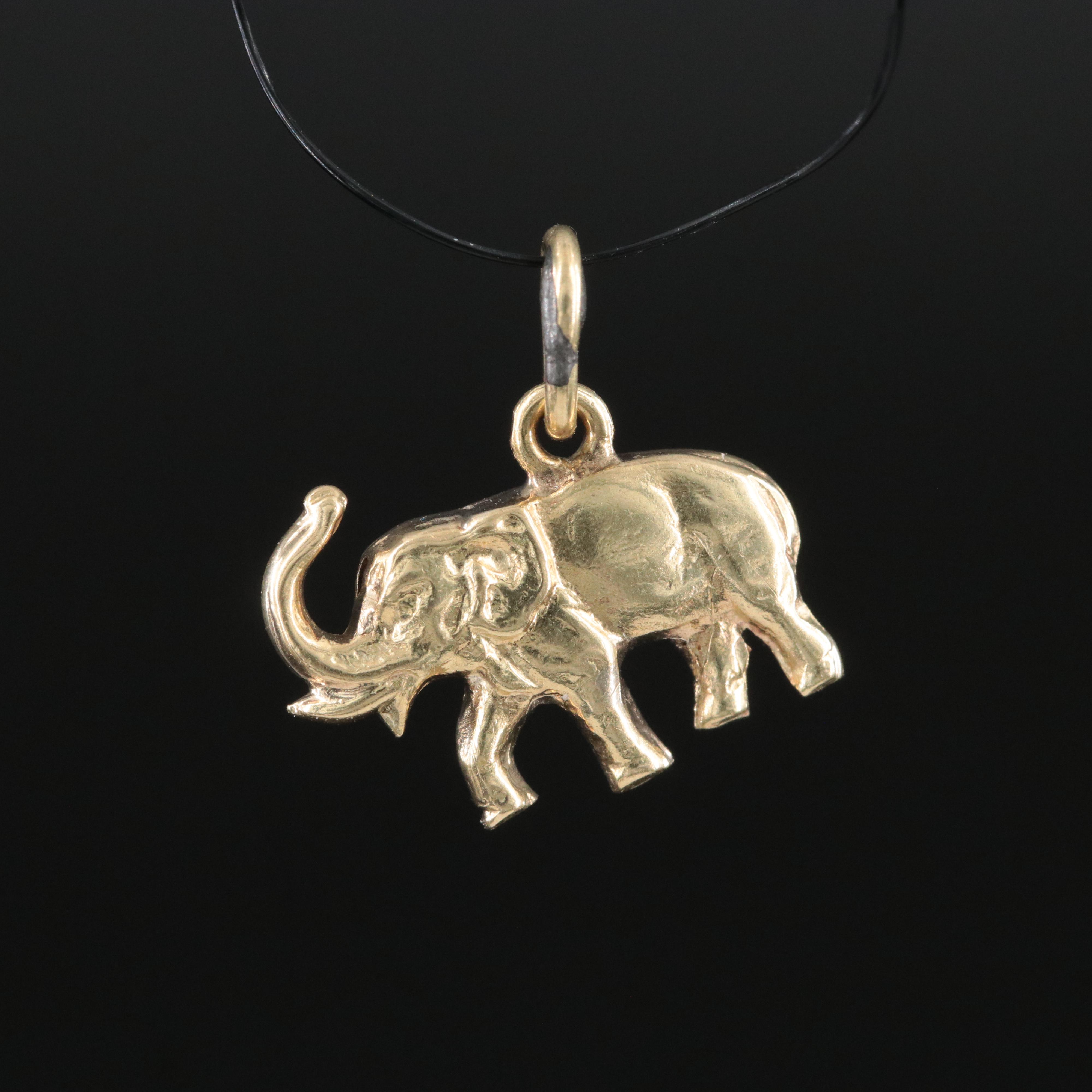 14K Elephant Charm