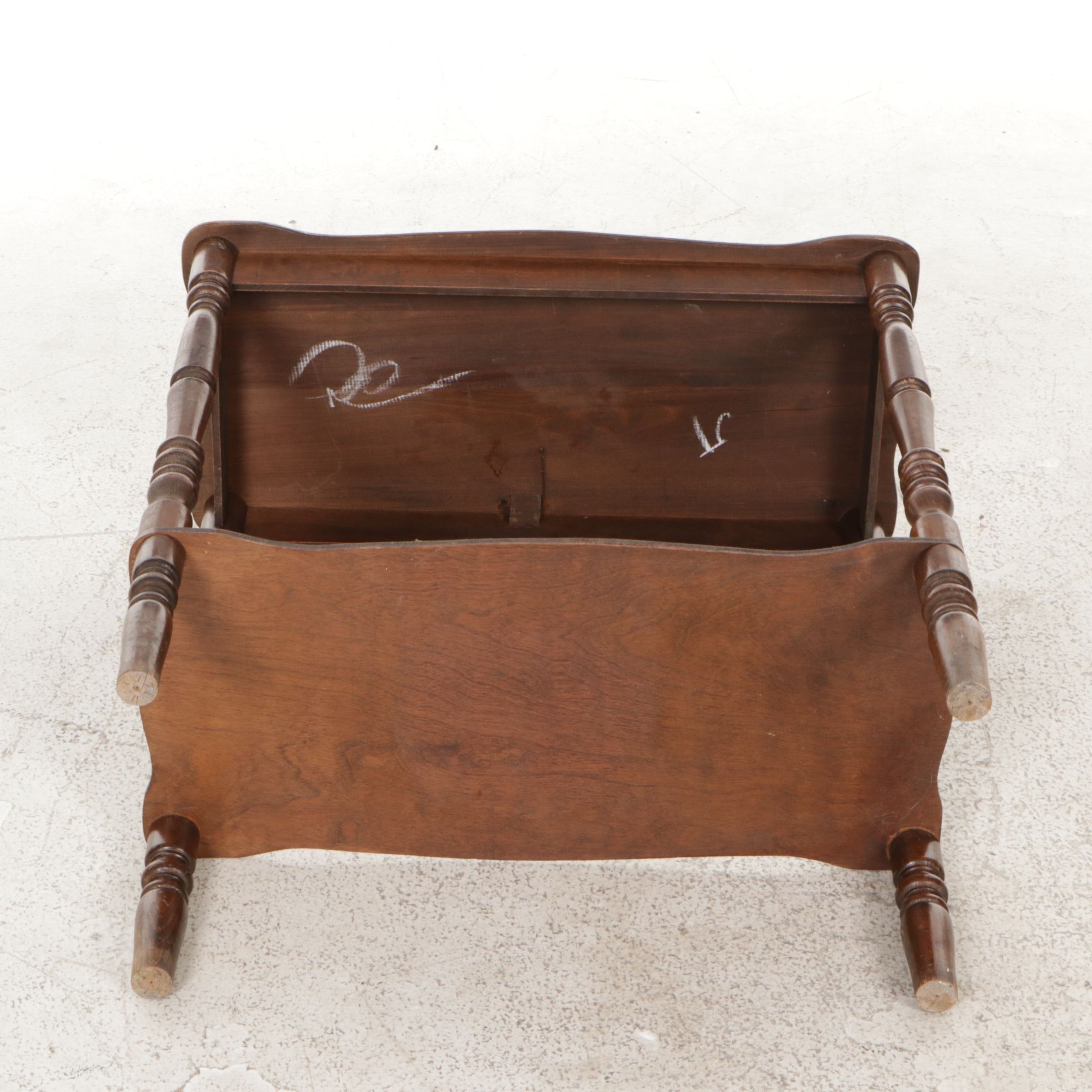 Wooden Spindle Legged Two-Tier Console Table