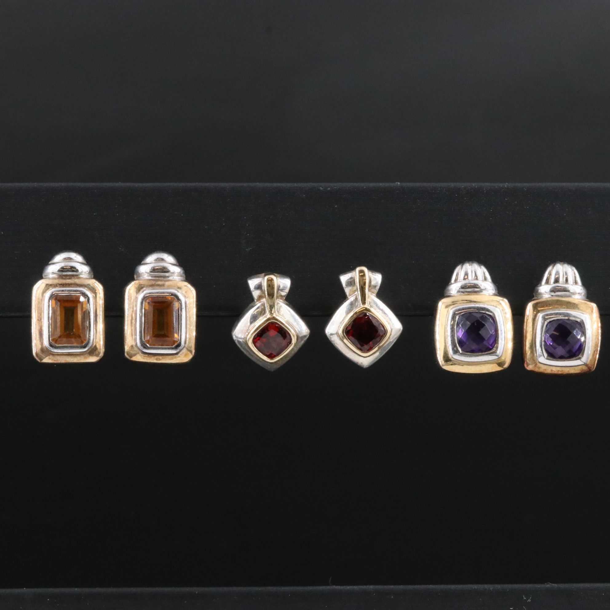 Sterling Gemstone Earring Selection with 18K Accents