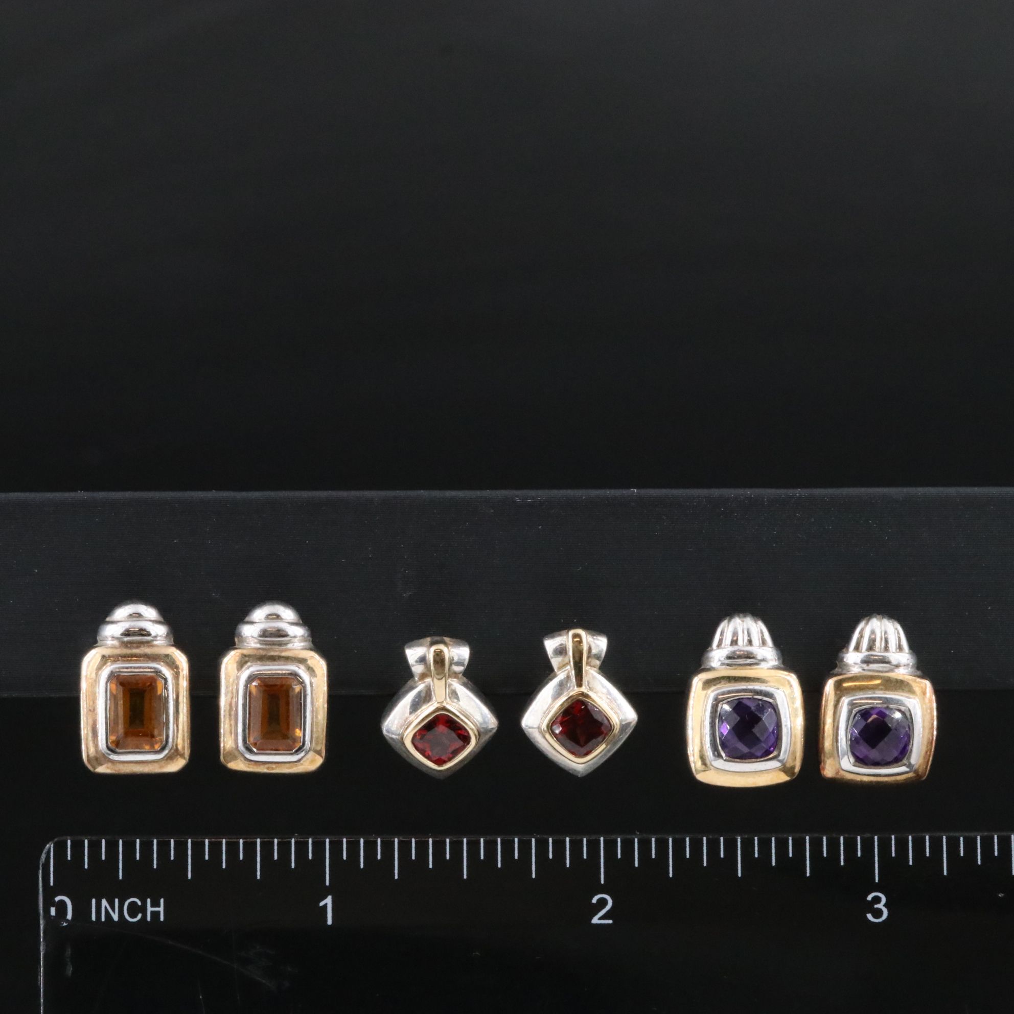 Sterling Gemstone Earring Selection with 18K Accents