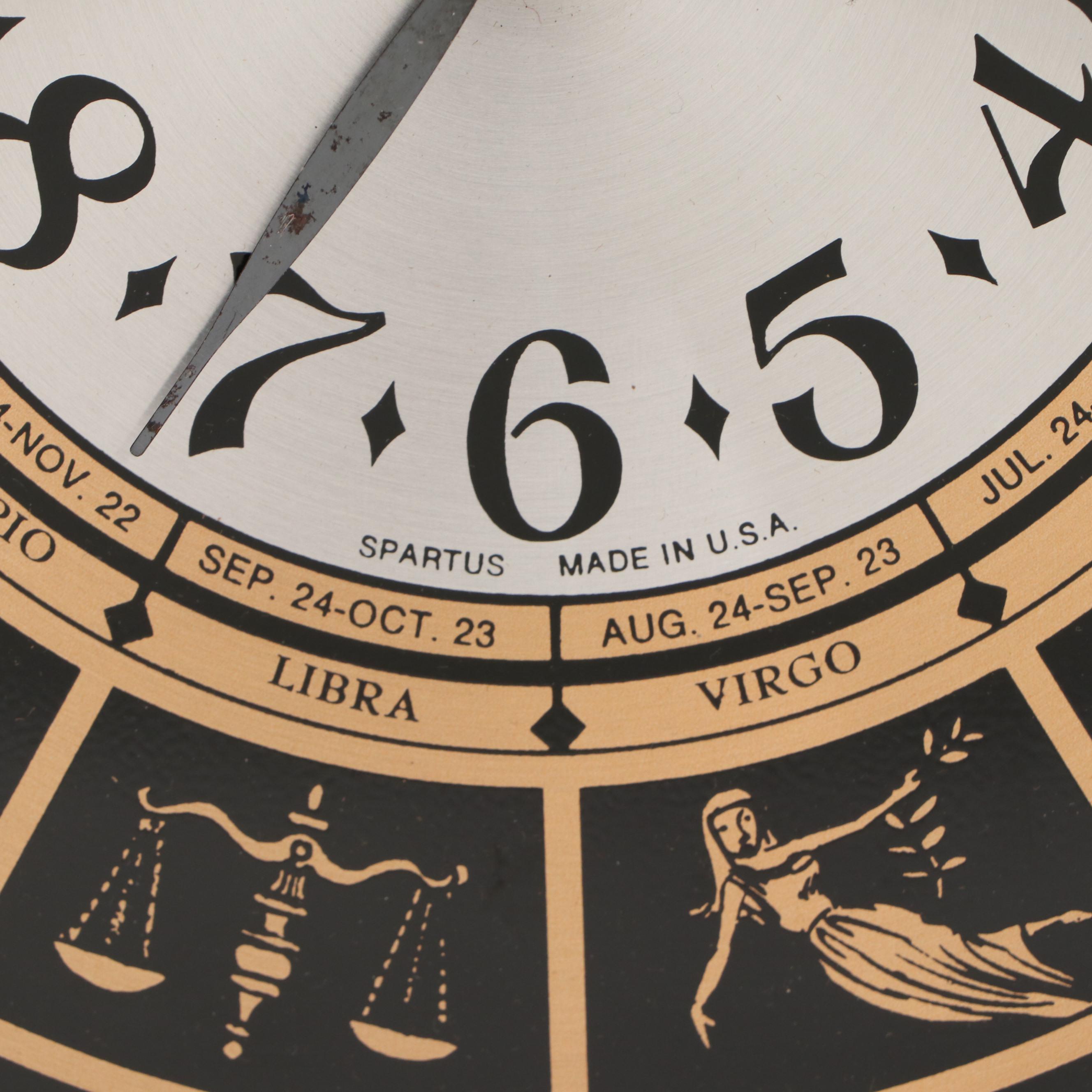 Spartus Zodiac Wheel Electric Mantel Clock