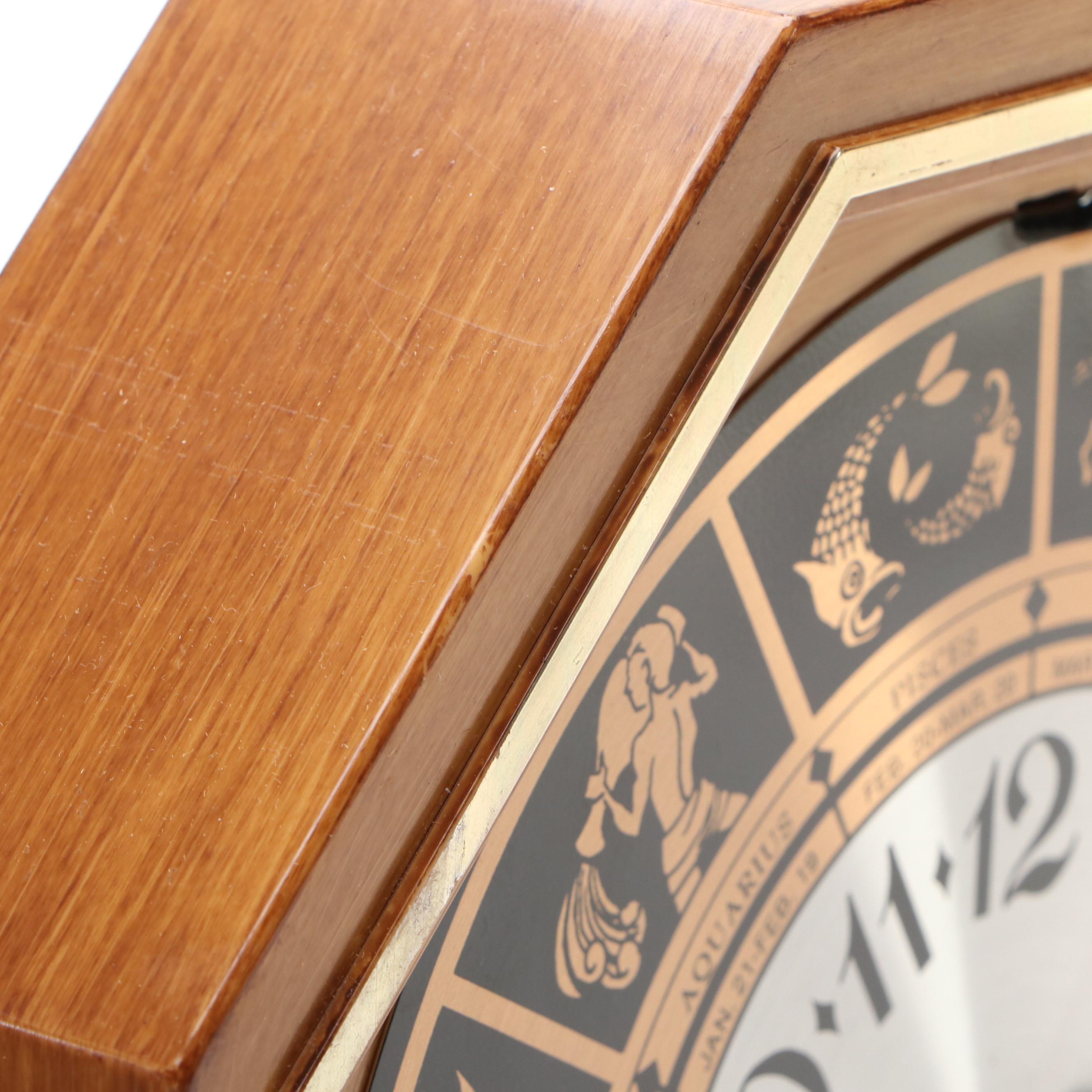 Spartus Zodiac Wheel Electric Mantel Clock