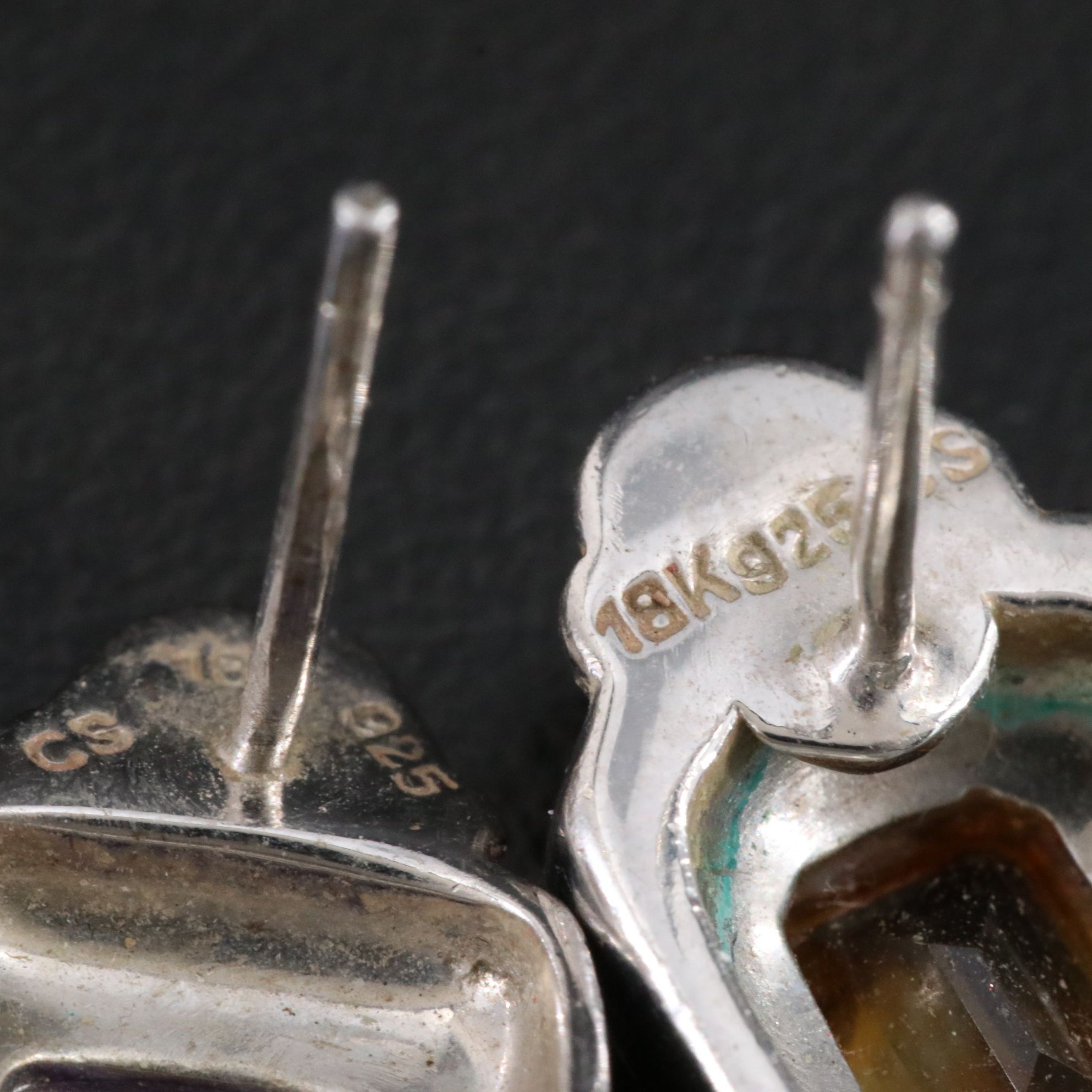 Sterling Gemstone Earring Selection with 18K Accents