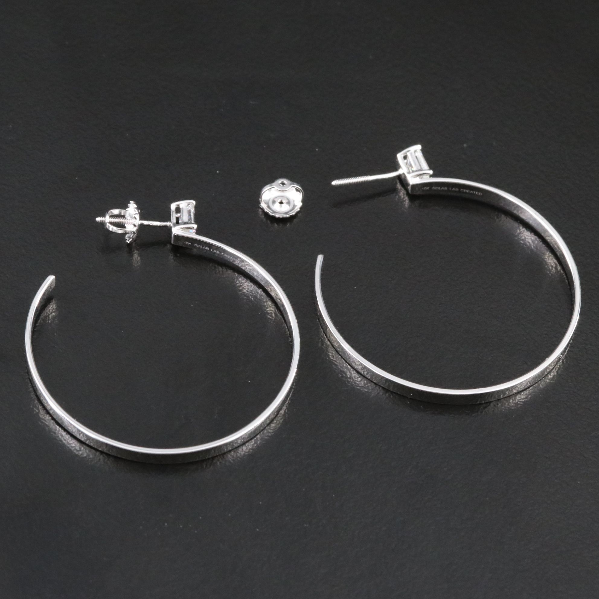 10K 0.66 CTW Lab Grown Diamond Hoop Earrings