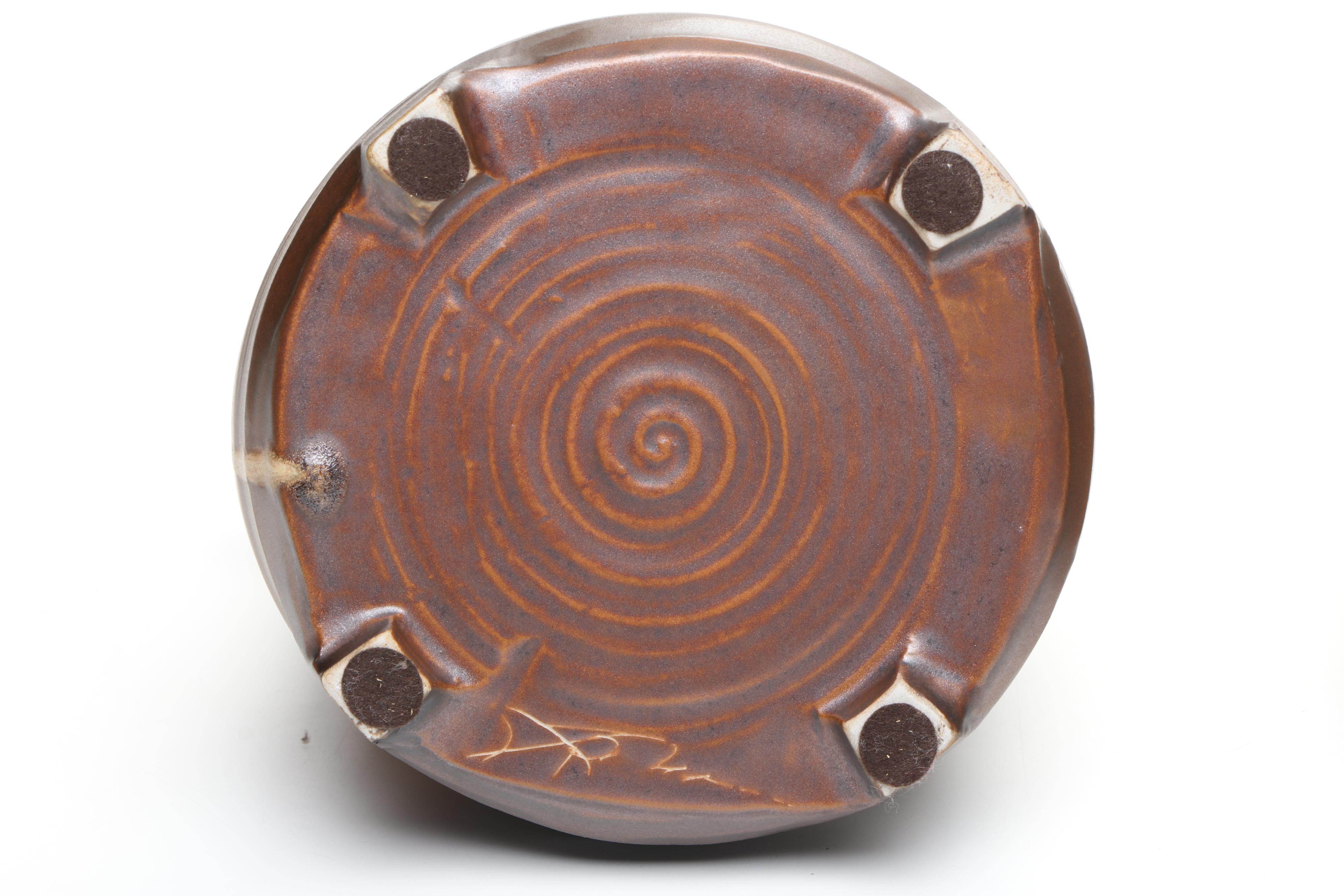 Artist Signed Art Pottery Ewer, Vase, and Bowl