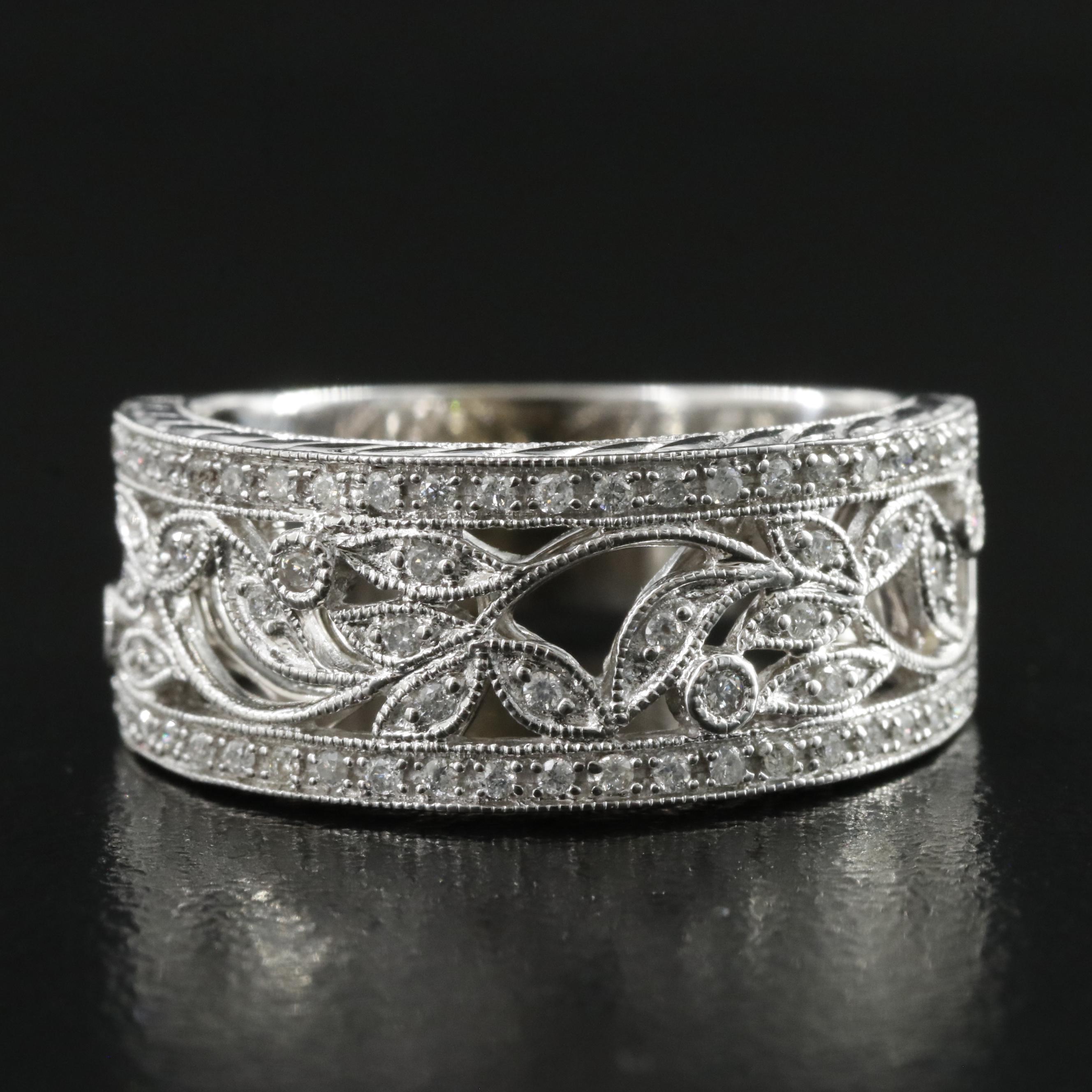 14K 0.26 CTW Diamond Ivy Band