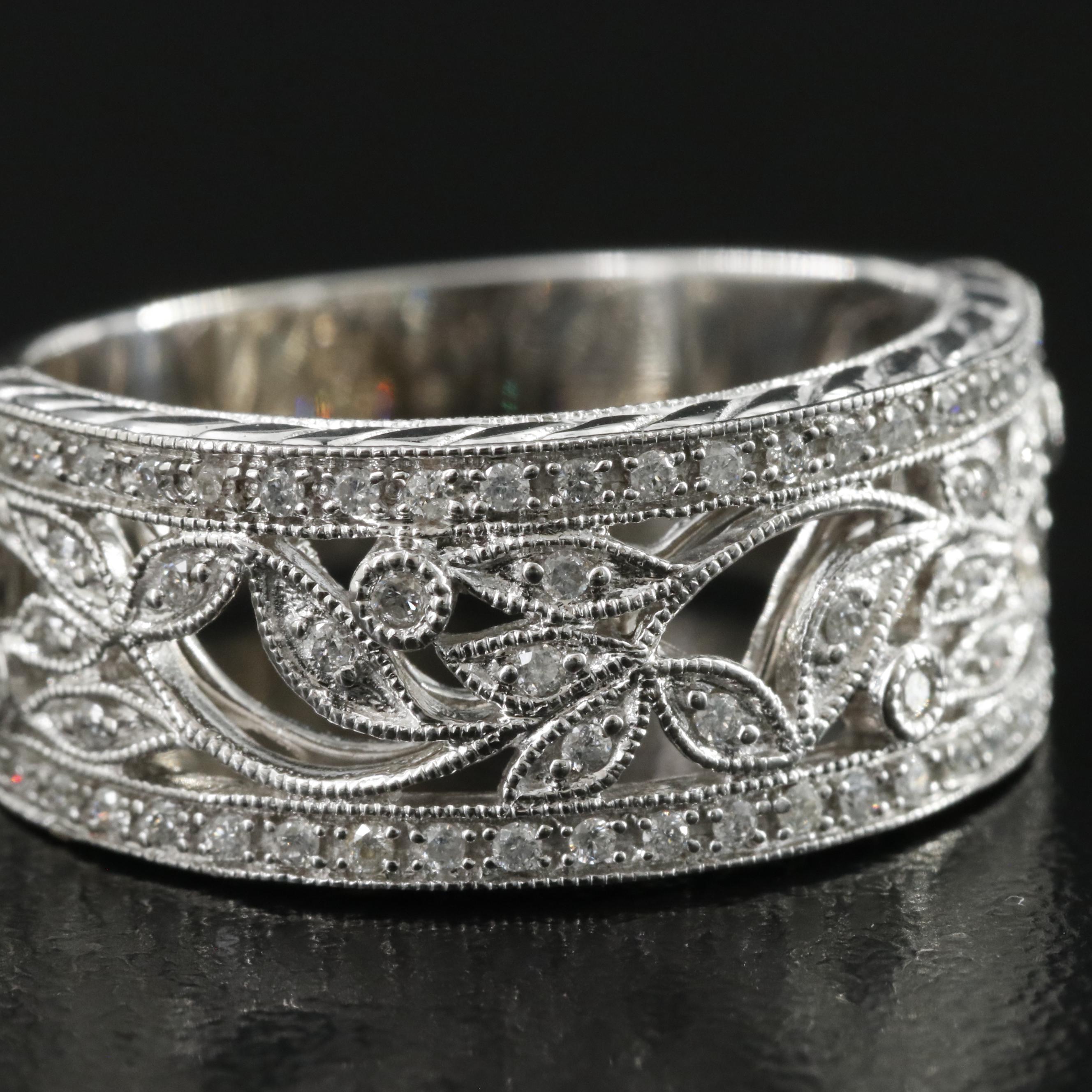 14K 0.26 CTW Diamond Ivy Band