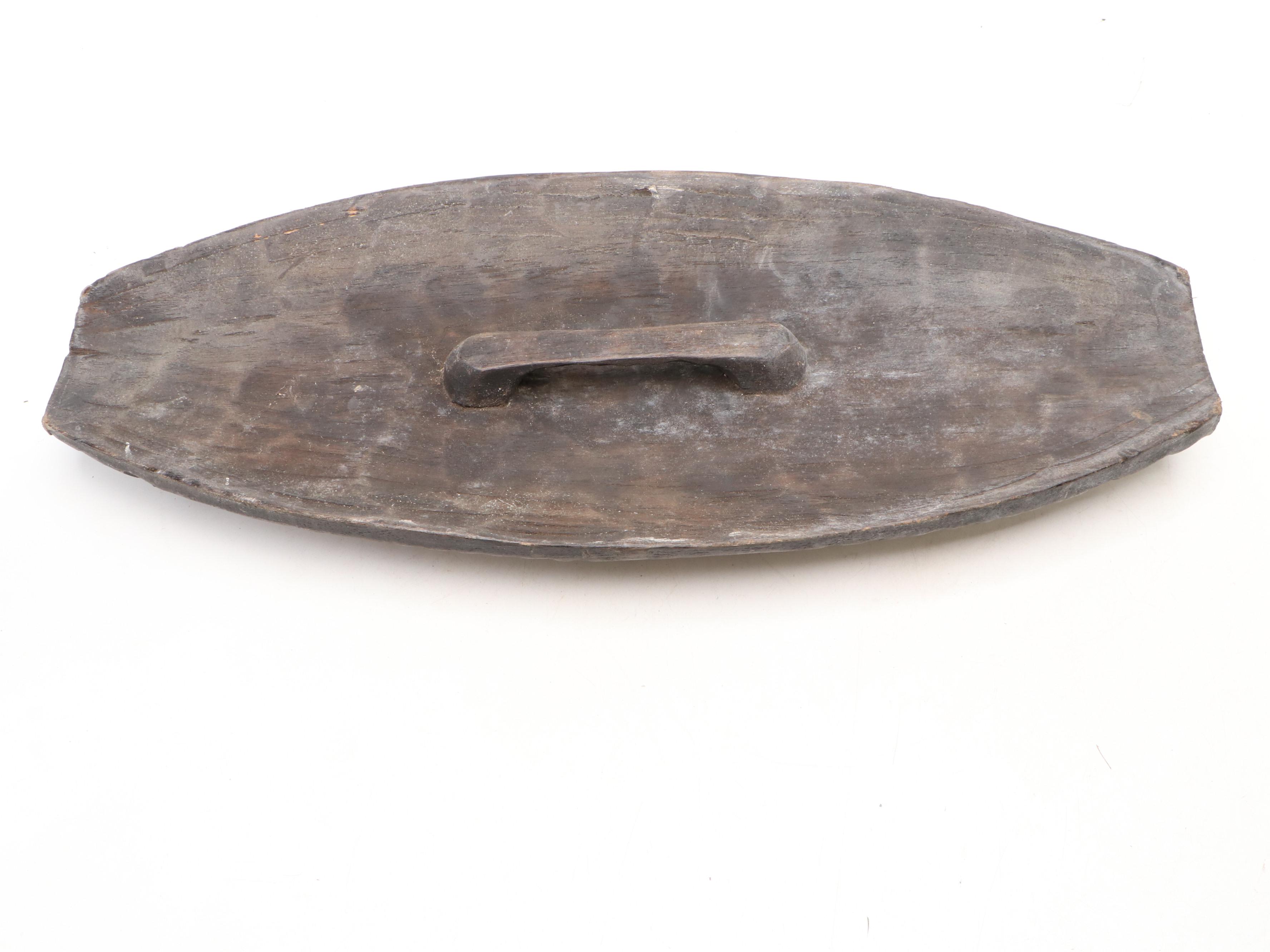 Cameroon Tikar Peoples Carved and Pigmented Wood Shields