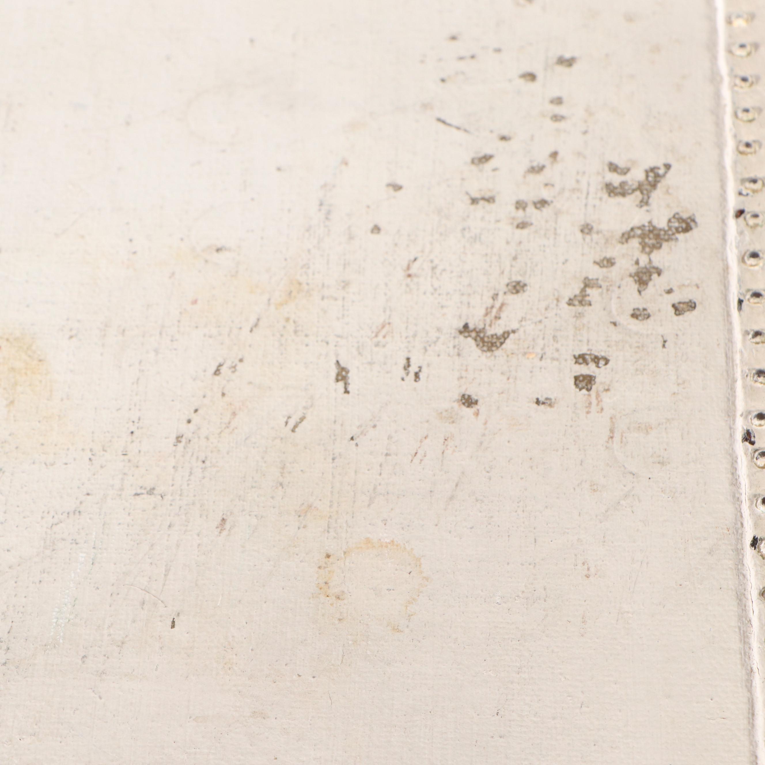 Cream Painted Leather-Bound Trunk, Early 20th Century