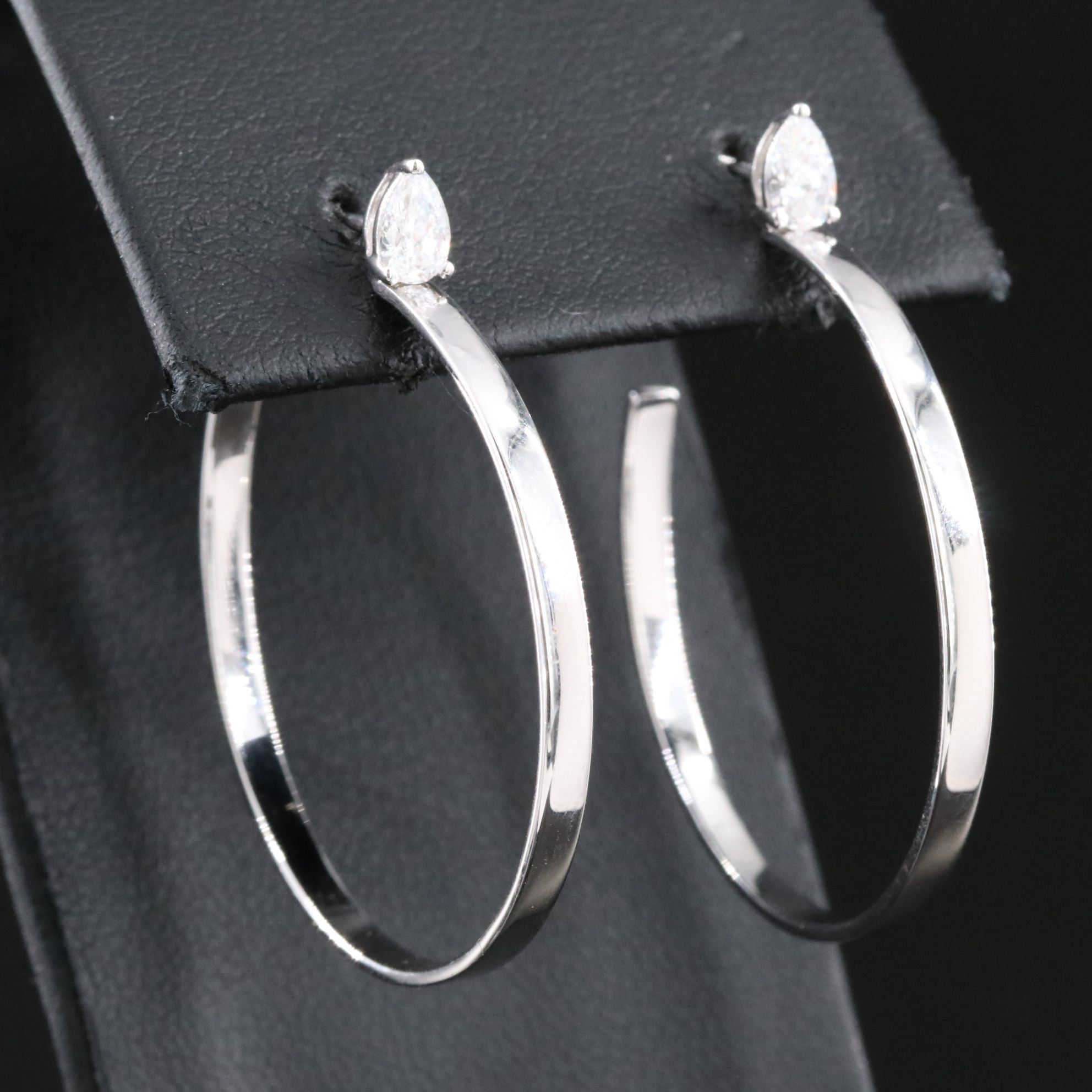 10K 0.50 CTW Lab Grown Diamond Hoop Earrings