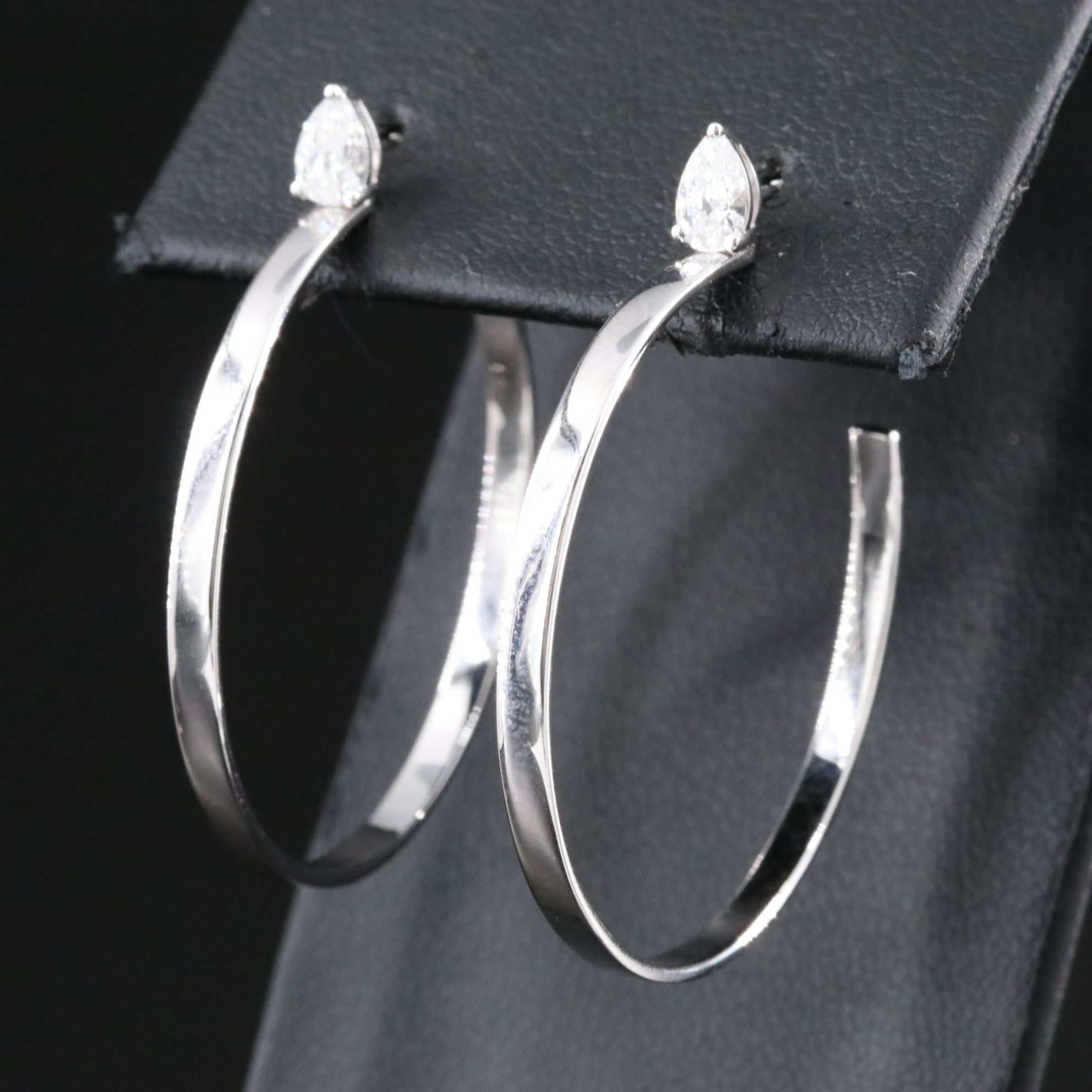 10K 0.50 CTW Lab Grown Diamond Hoop Earrings