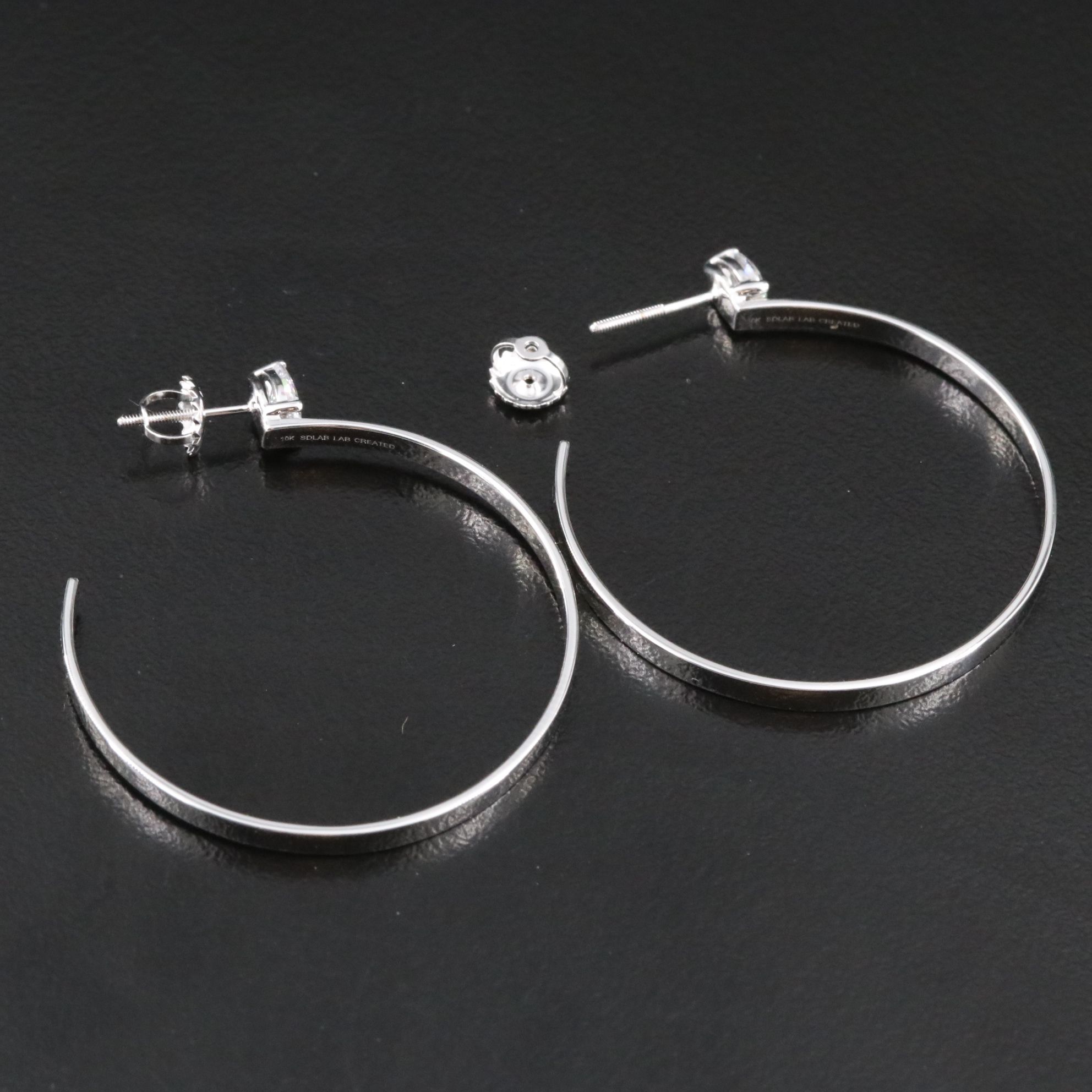 10K 0.50 CTW Lab Grown Diamond Hoop Earrings