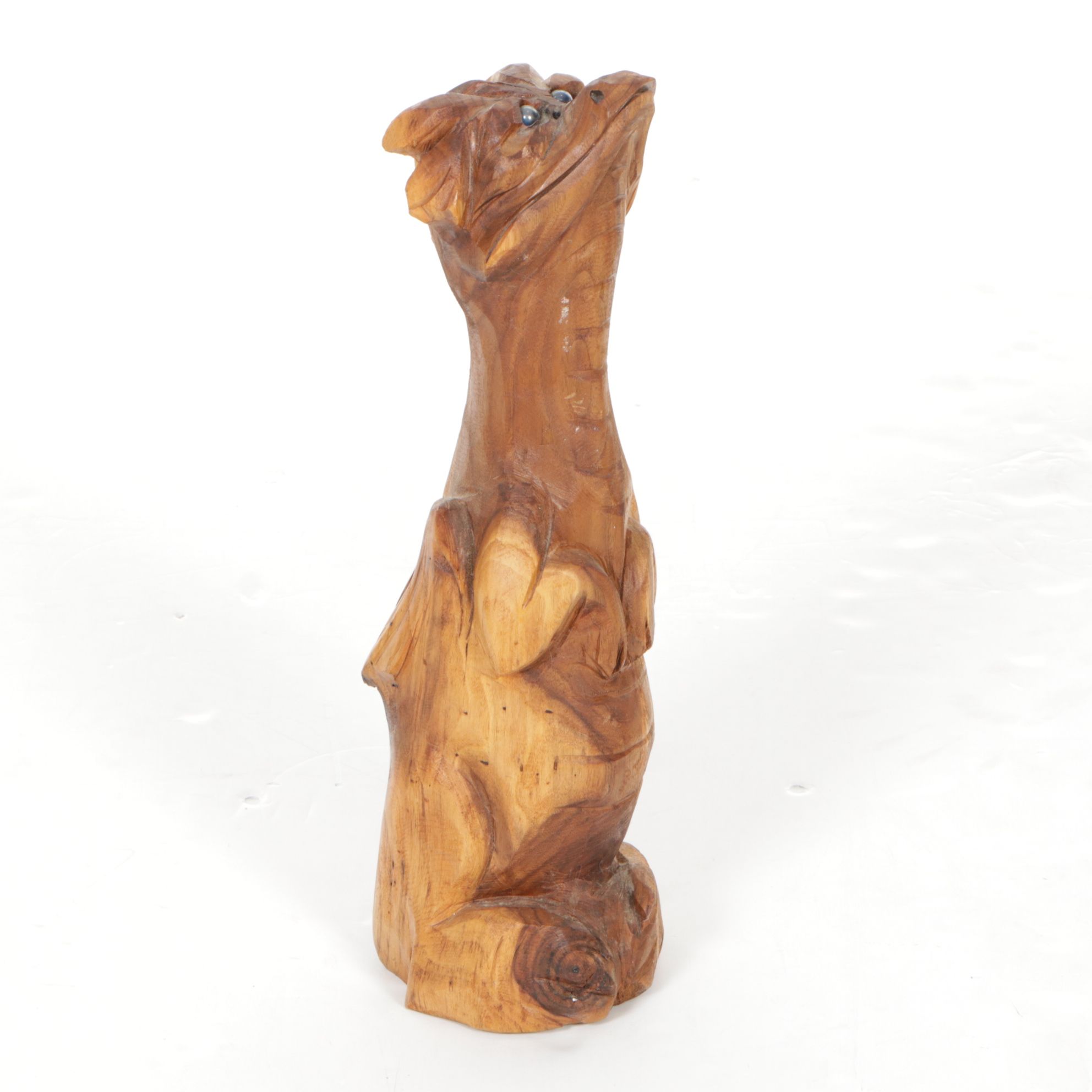 Small Chainsaw Sculpture Wooden Begging Dragon