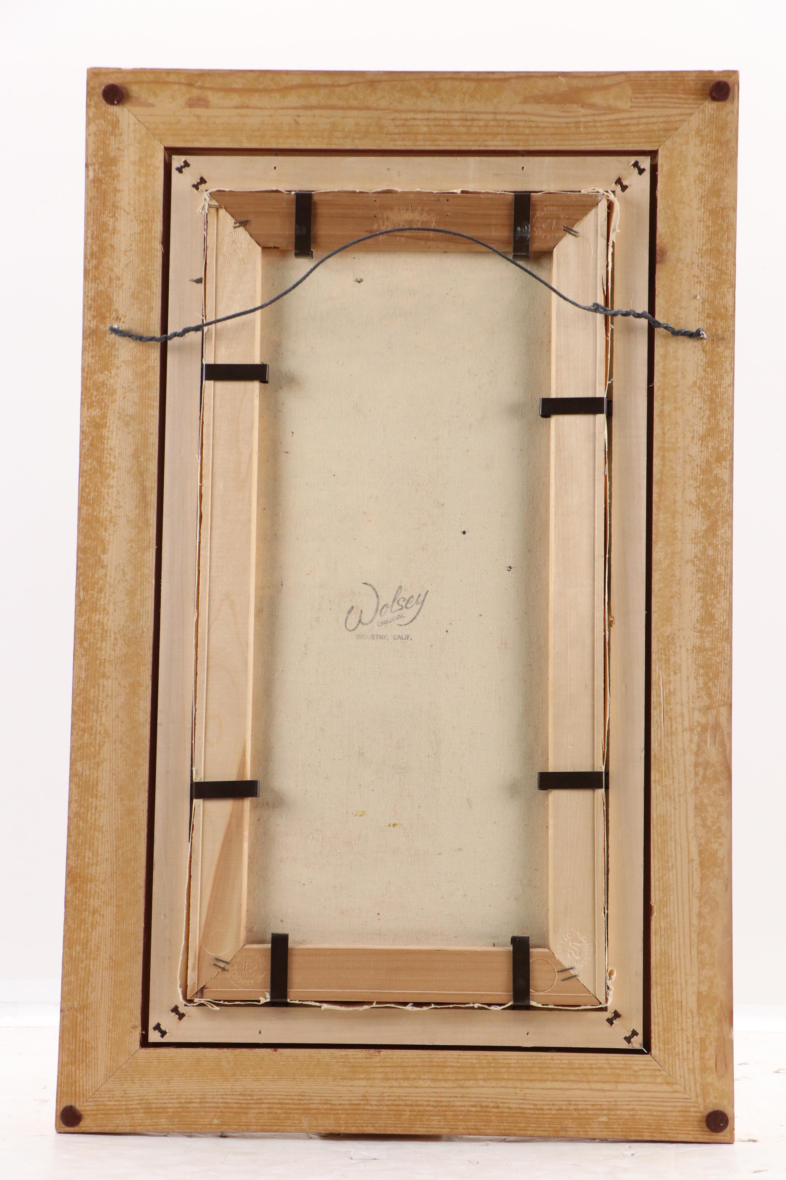 M. Lanier Oil Painting of Figures in Street Scene, Late 20th Century