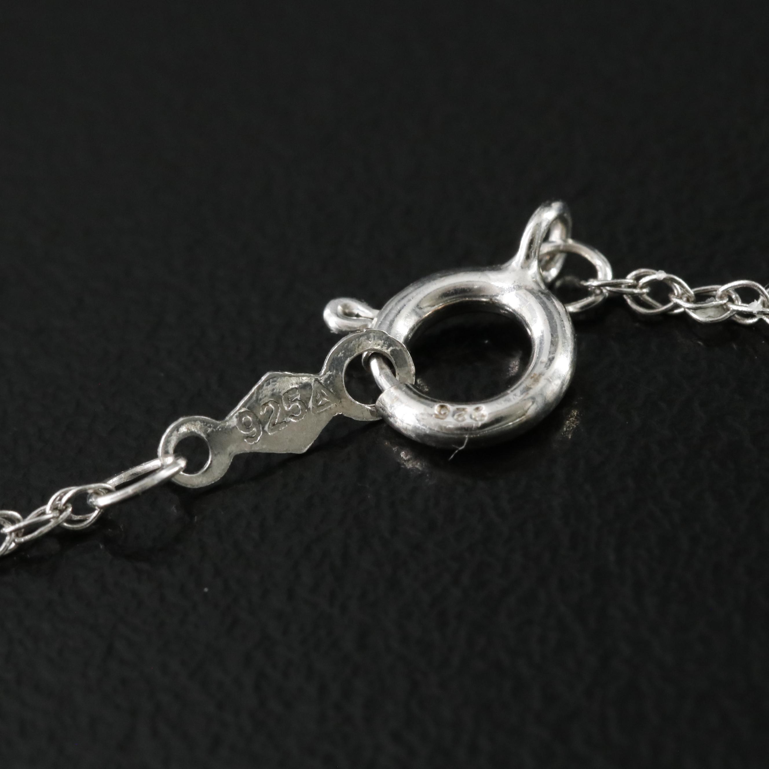 Sterling CZ Heart Pendant Necklace