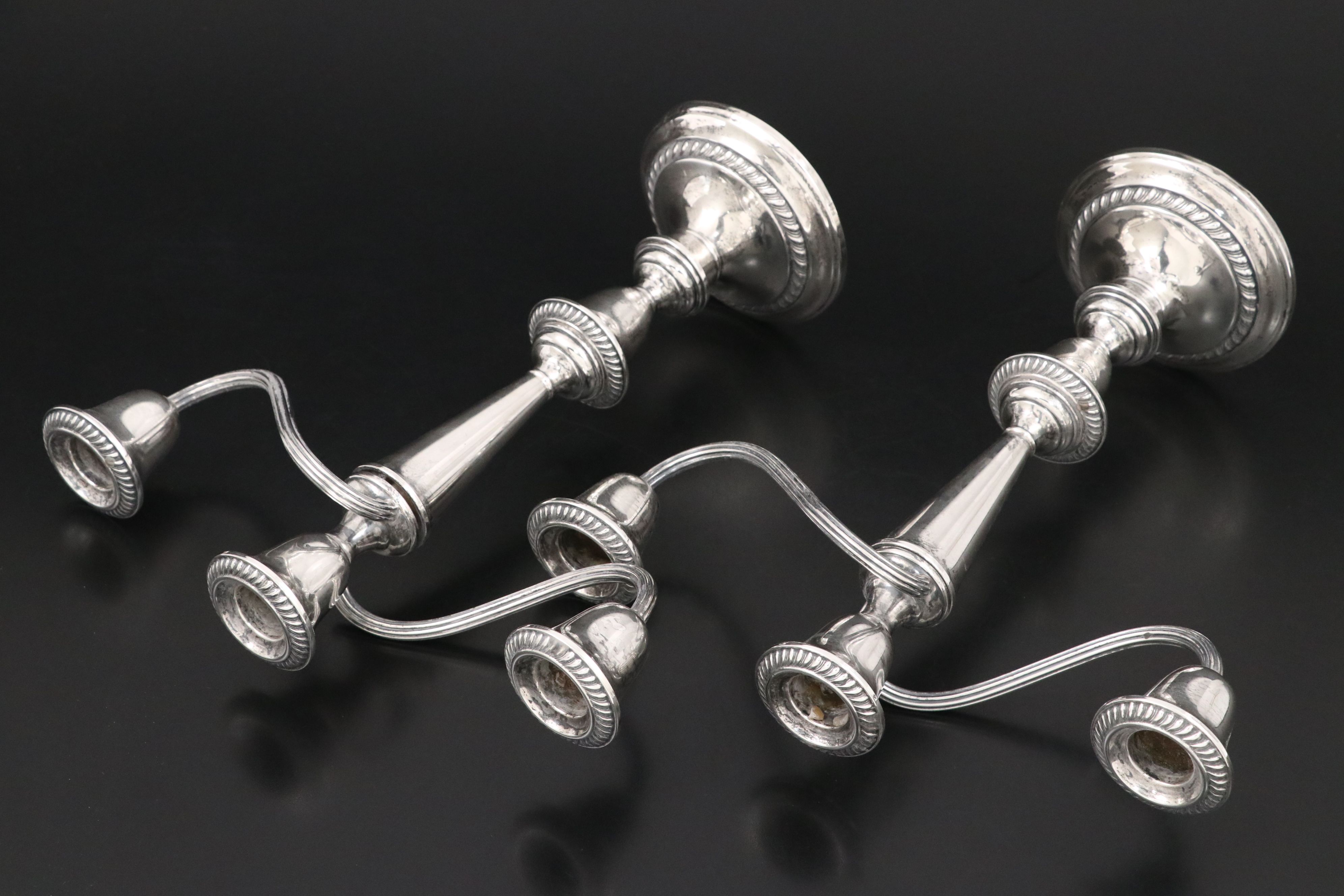 Gorham "Cambridge" Weighted Sterling Silver Three-Light Candelabra