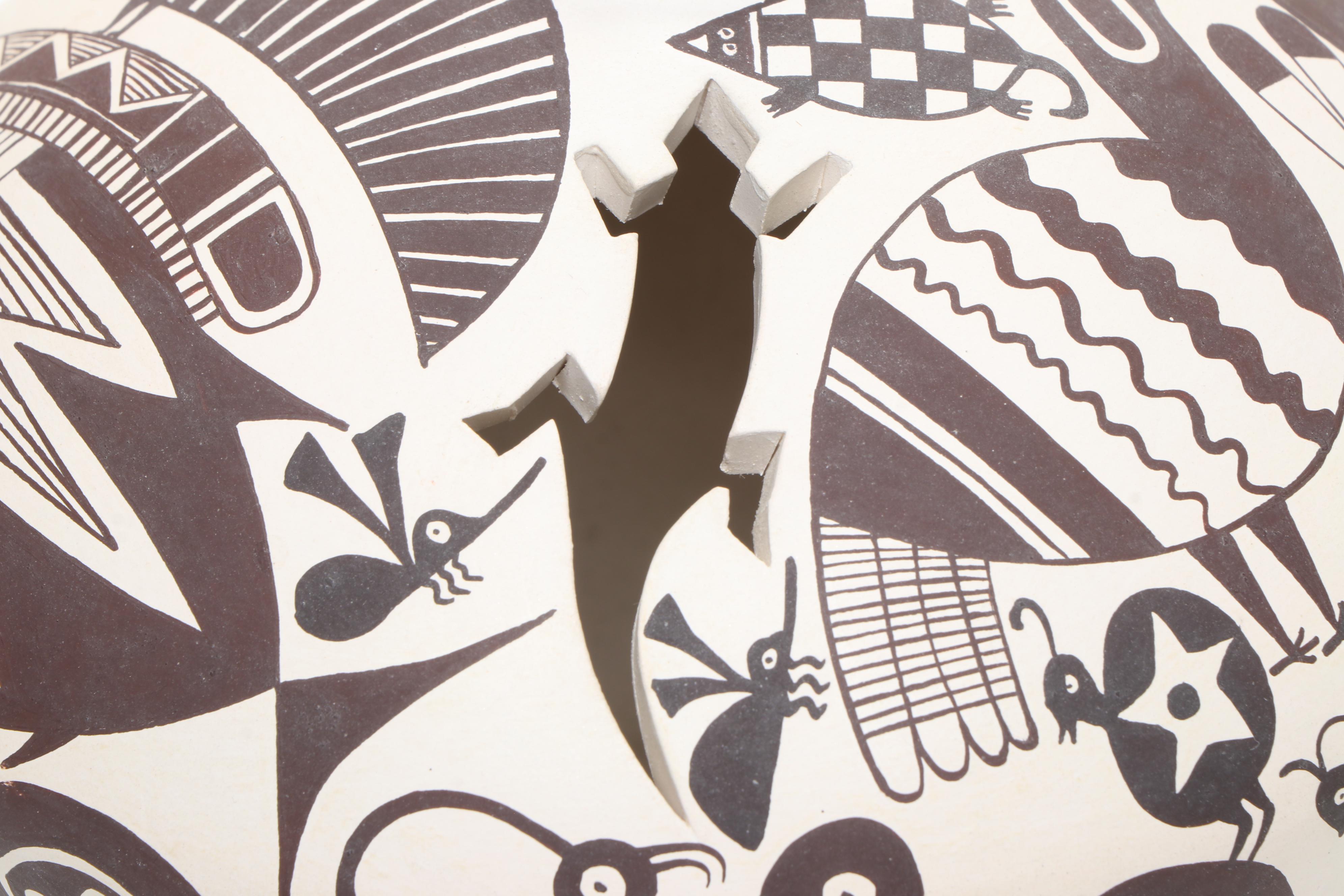 Jolene Cerno Acoma Pueblo Ceramic Mimbres Bud Vase