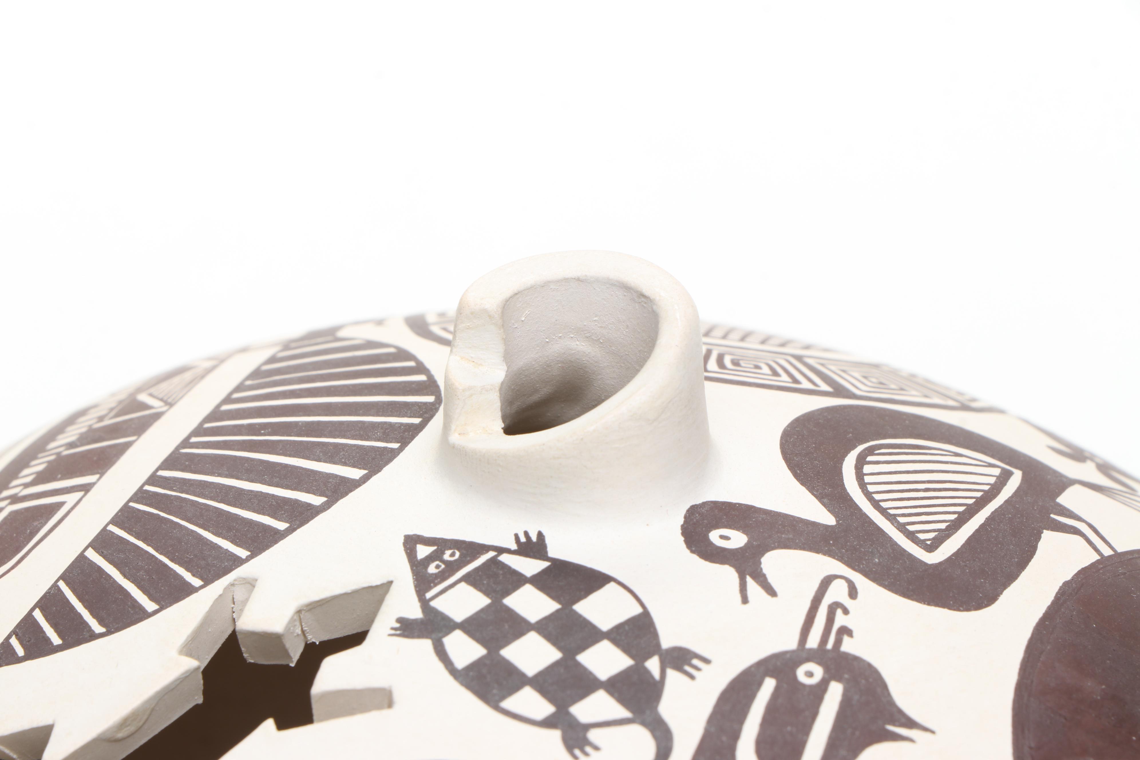 Jolene Cerno Acoma Pueblo Ceramic Mimbres Bud Vase