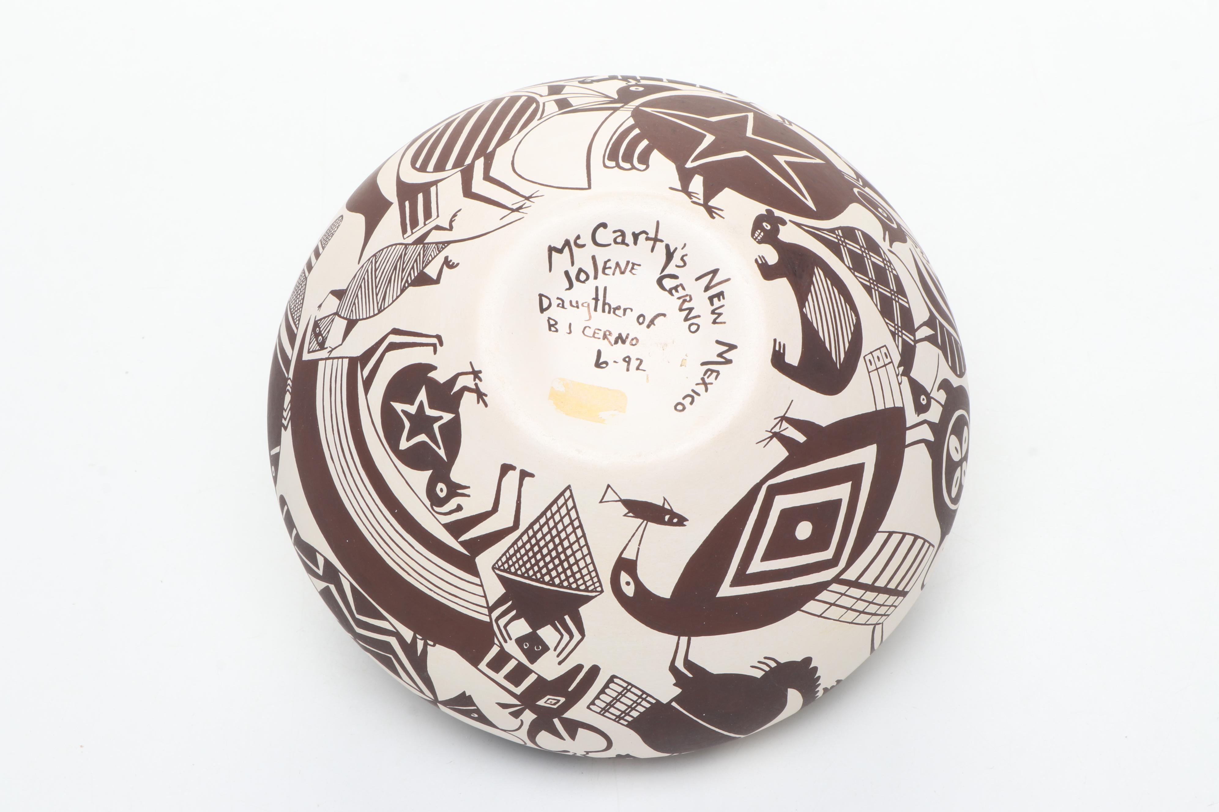 Jolene Cerno Acoma Pueblo Ceramic Mimbres Bud Vase