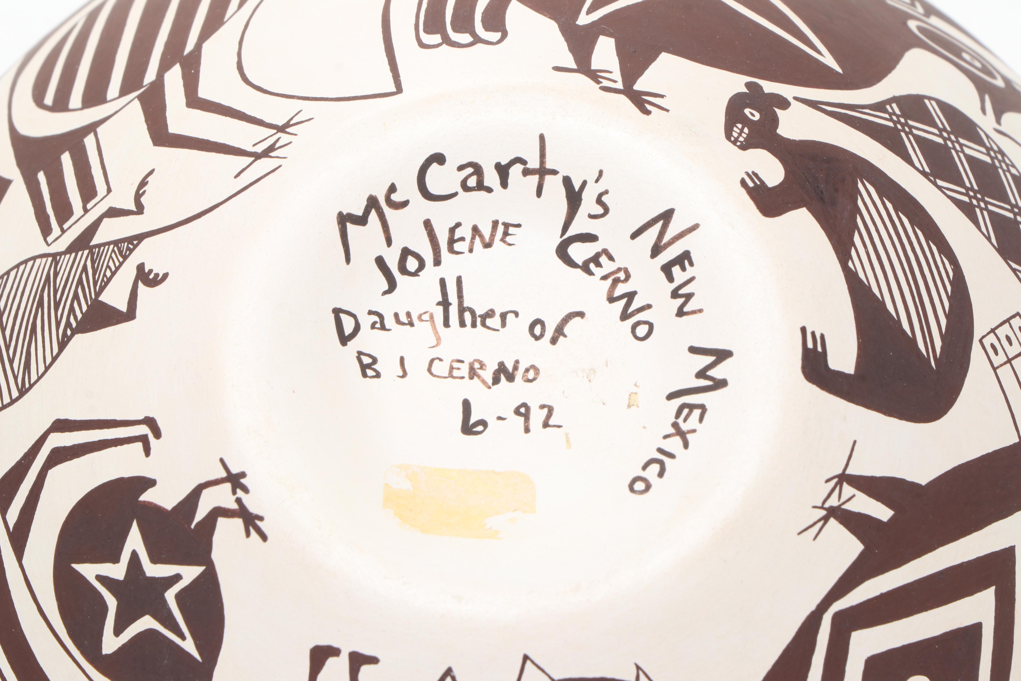 Jolene Cerno Acoma Pueblo Ceramic Mimbres Bud Vase