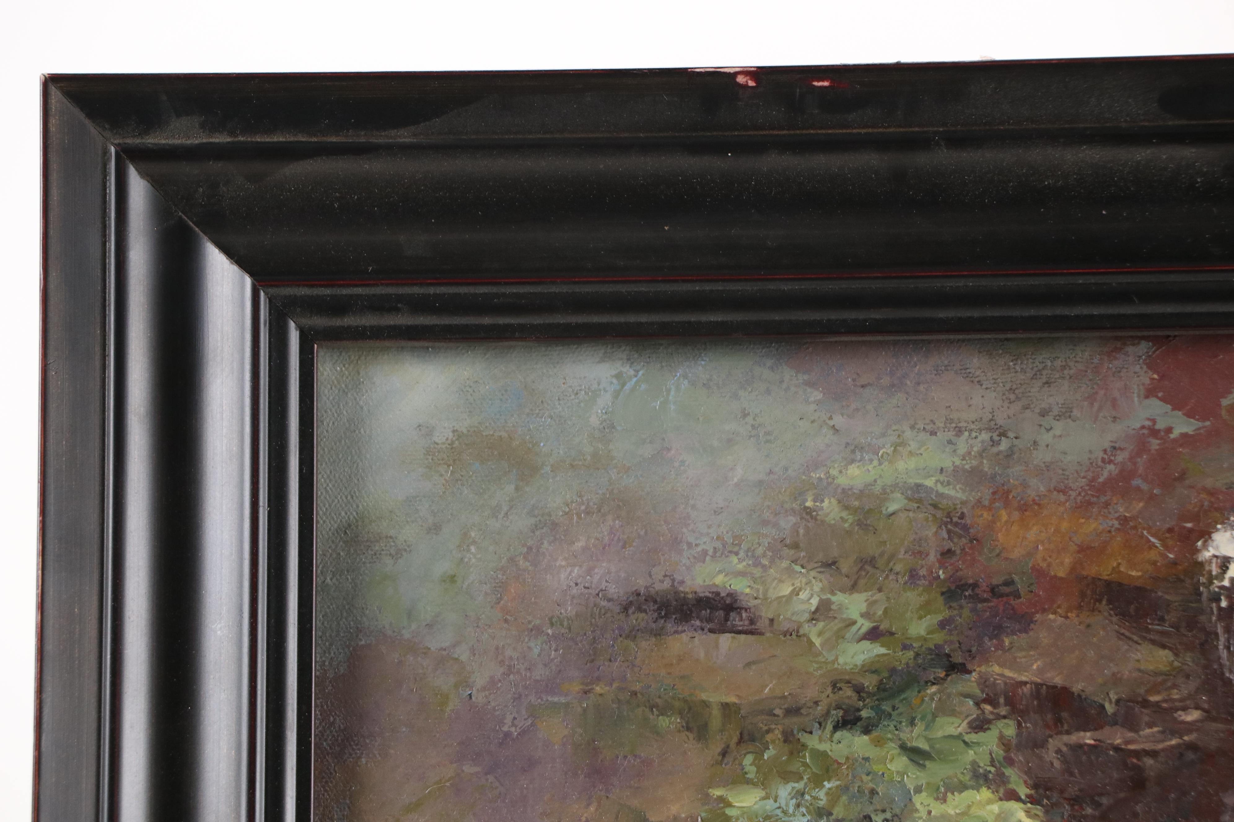 Ruth Hewlett Oil Painting Waterfall Landscape, 21st Century