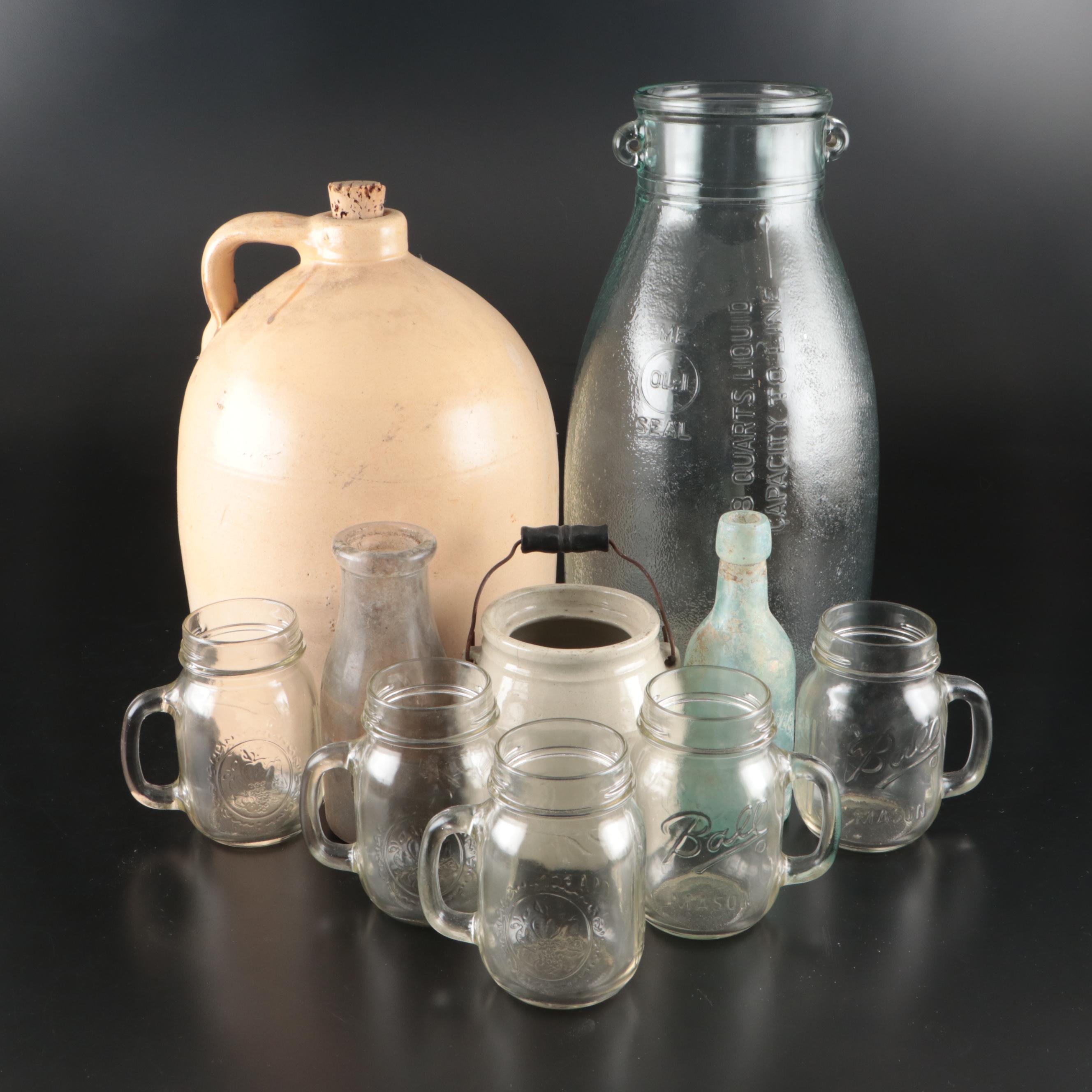 8-Quart Glass Jug, Stoneware Crock, and More Food Storage