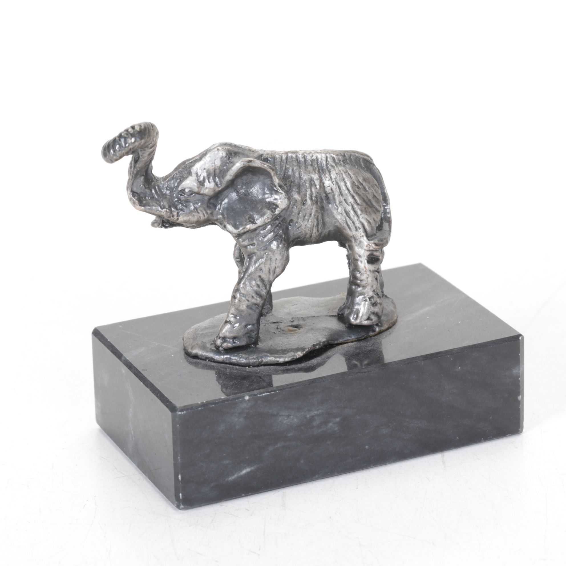 Carved Soapstone, Pewter and Resin Elephant Figurines