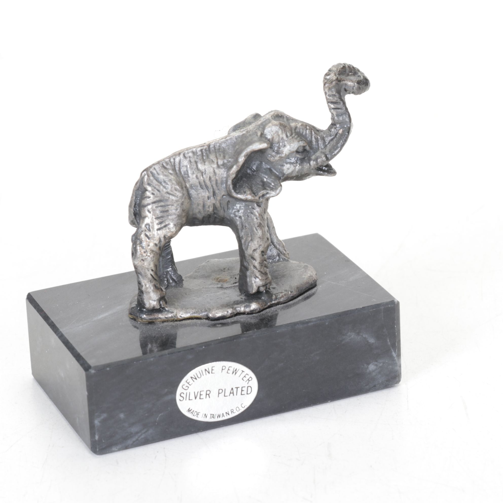 Carved Soapstone, Pewter and Resin Elephant Figurines