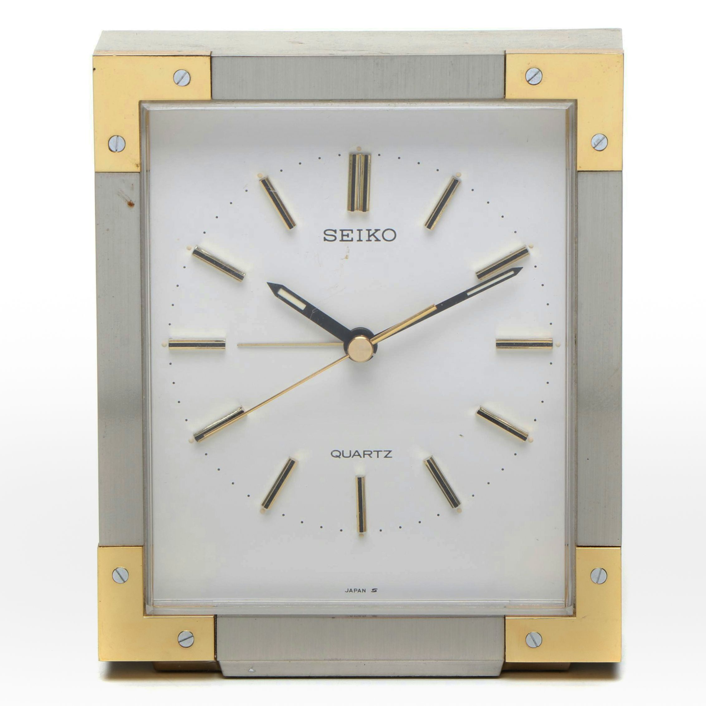 Seiko Stainless Steel and Brass Alarm Clock
