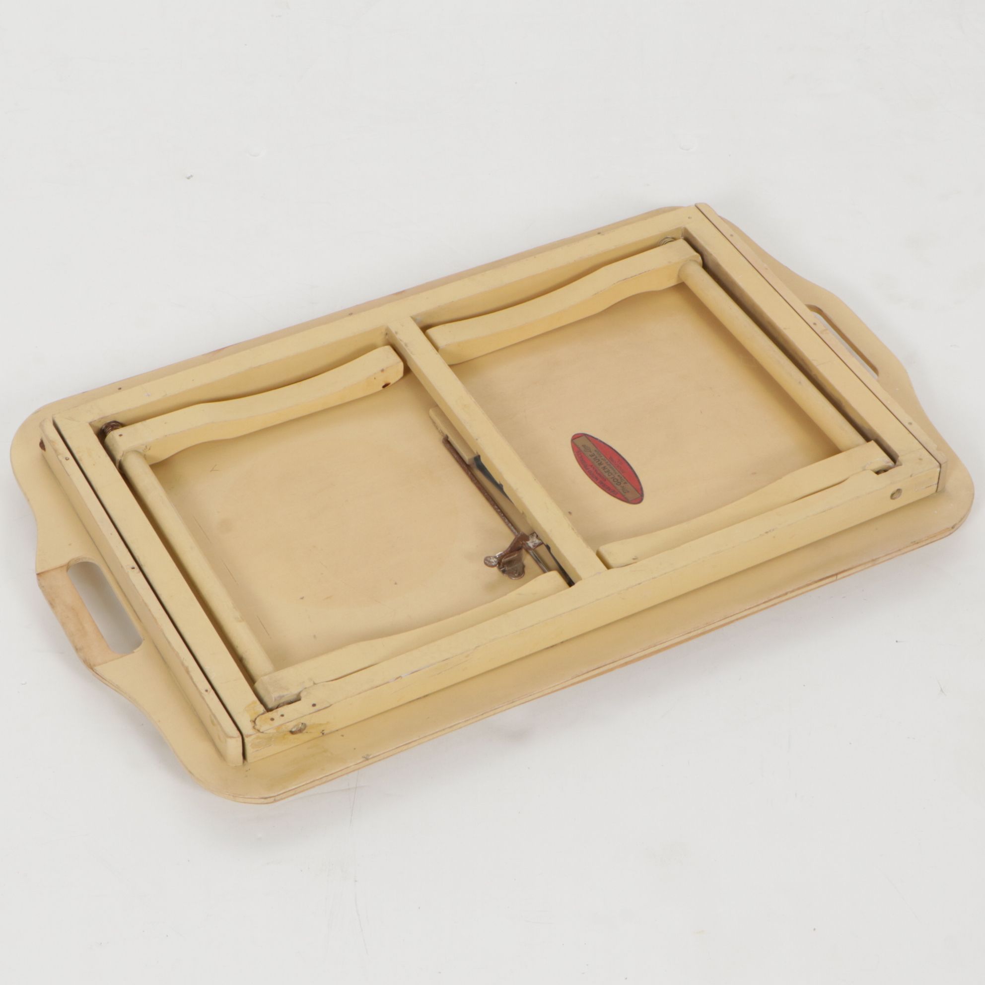 General Wood Products "The Golden Rule" Line Folding Breakfast Tray, 1940s-1950s