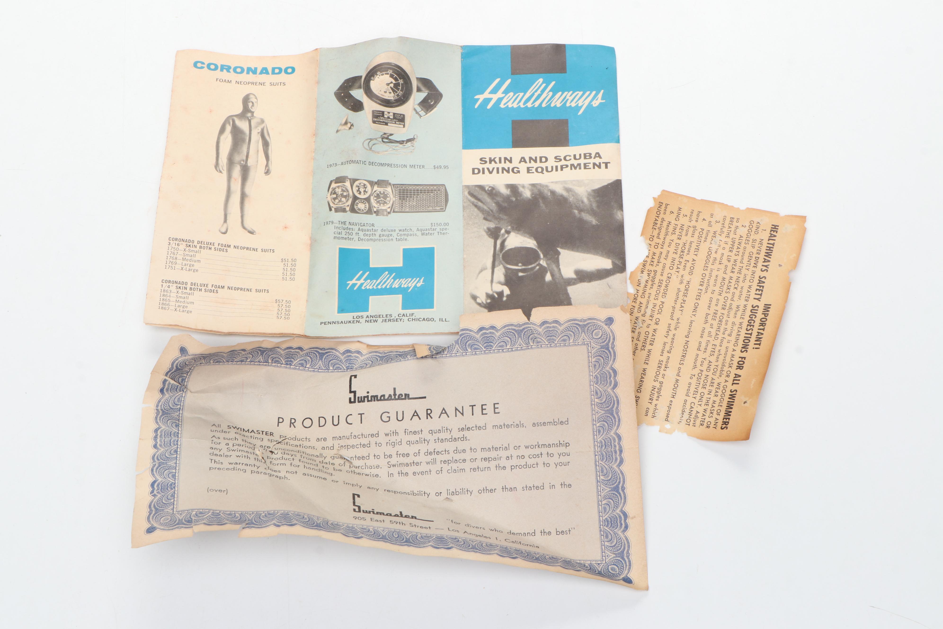 Swimaster "Duck Feet" Diving Fins with Vintage Diving Mask and Snorkel