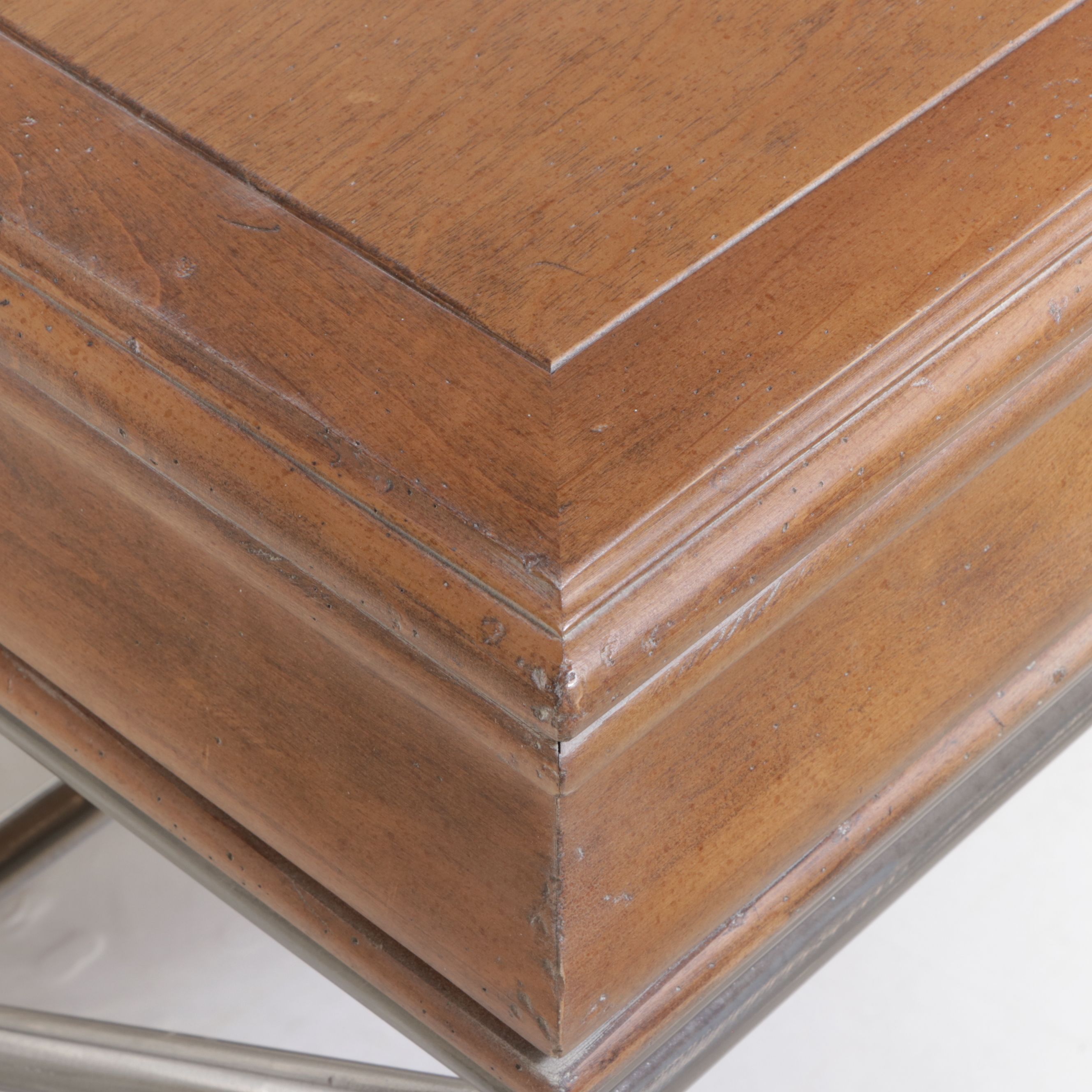 Directoire Style Wood and Metal Writing Table with Oak Armchair