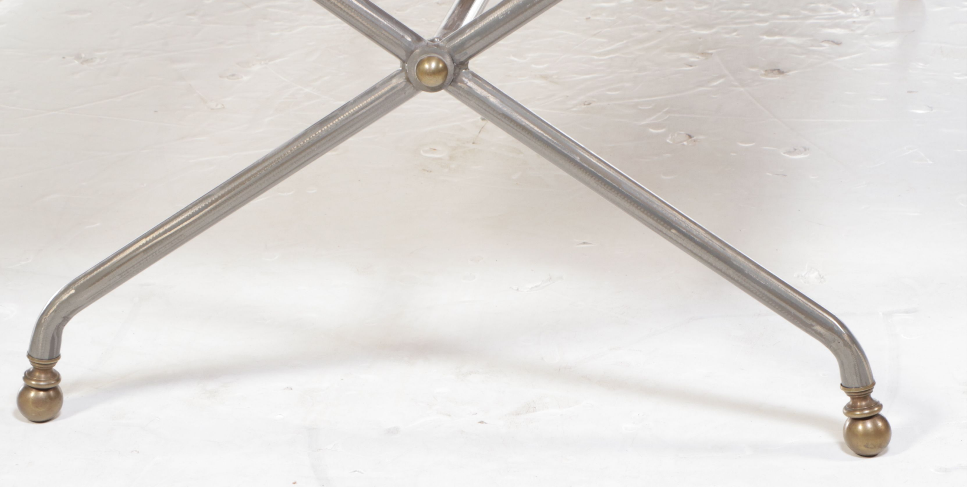 Directoire Style Wood and Metal Writing Table with Oak Armchair