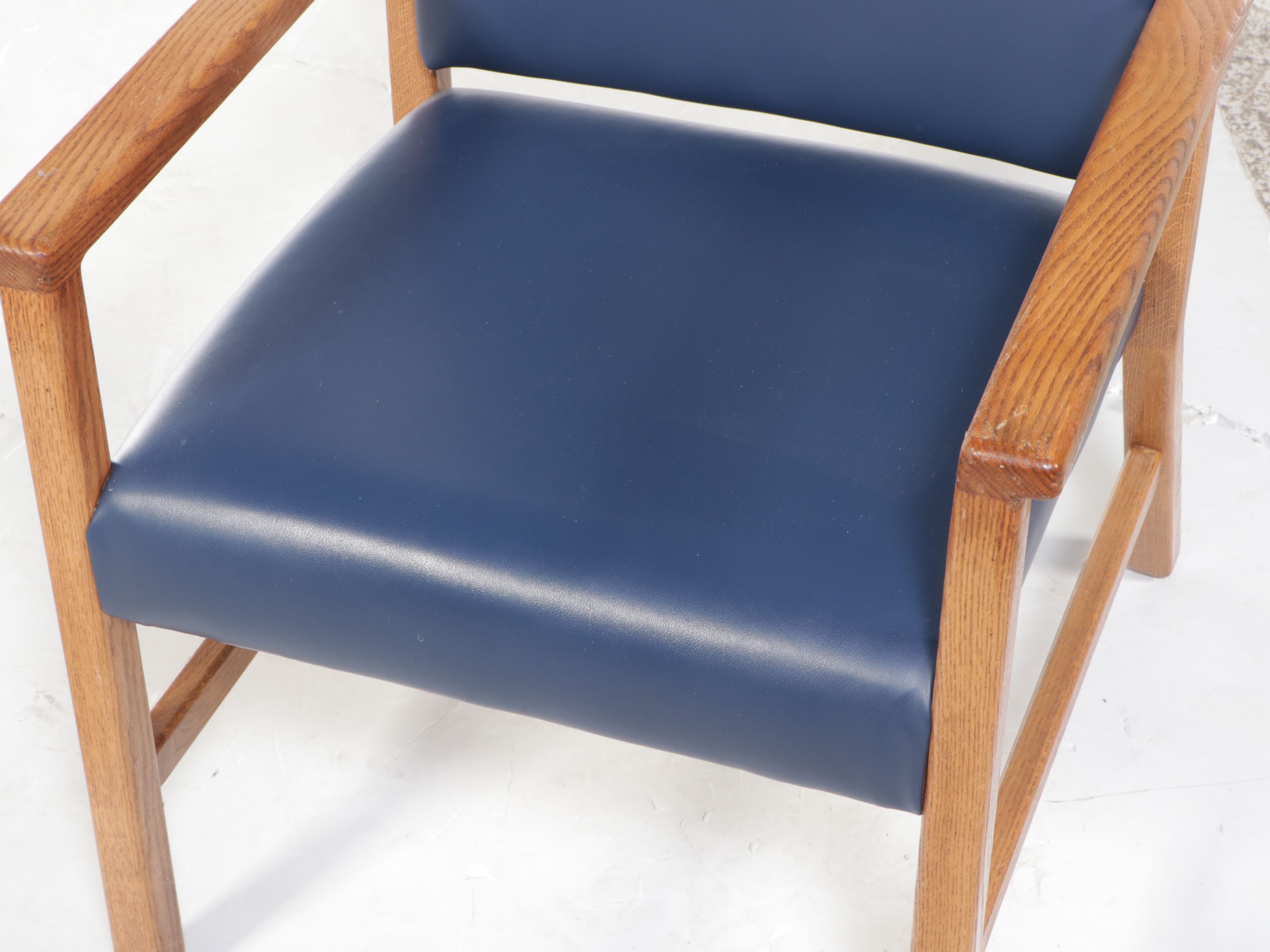Directoire Style Wood and Metal Writing Table with Oak Armchair