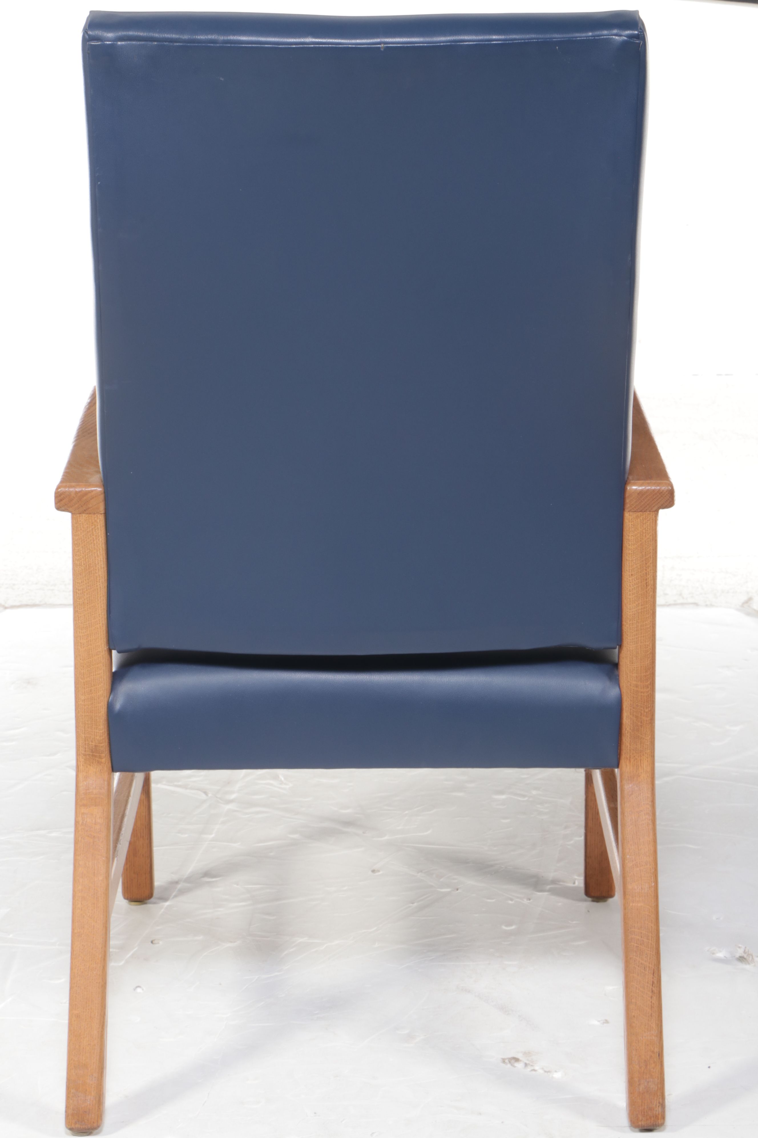 Directoire Style Wood and Metal Writing Table with Oak Armchair