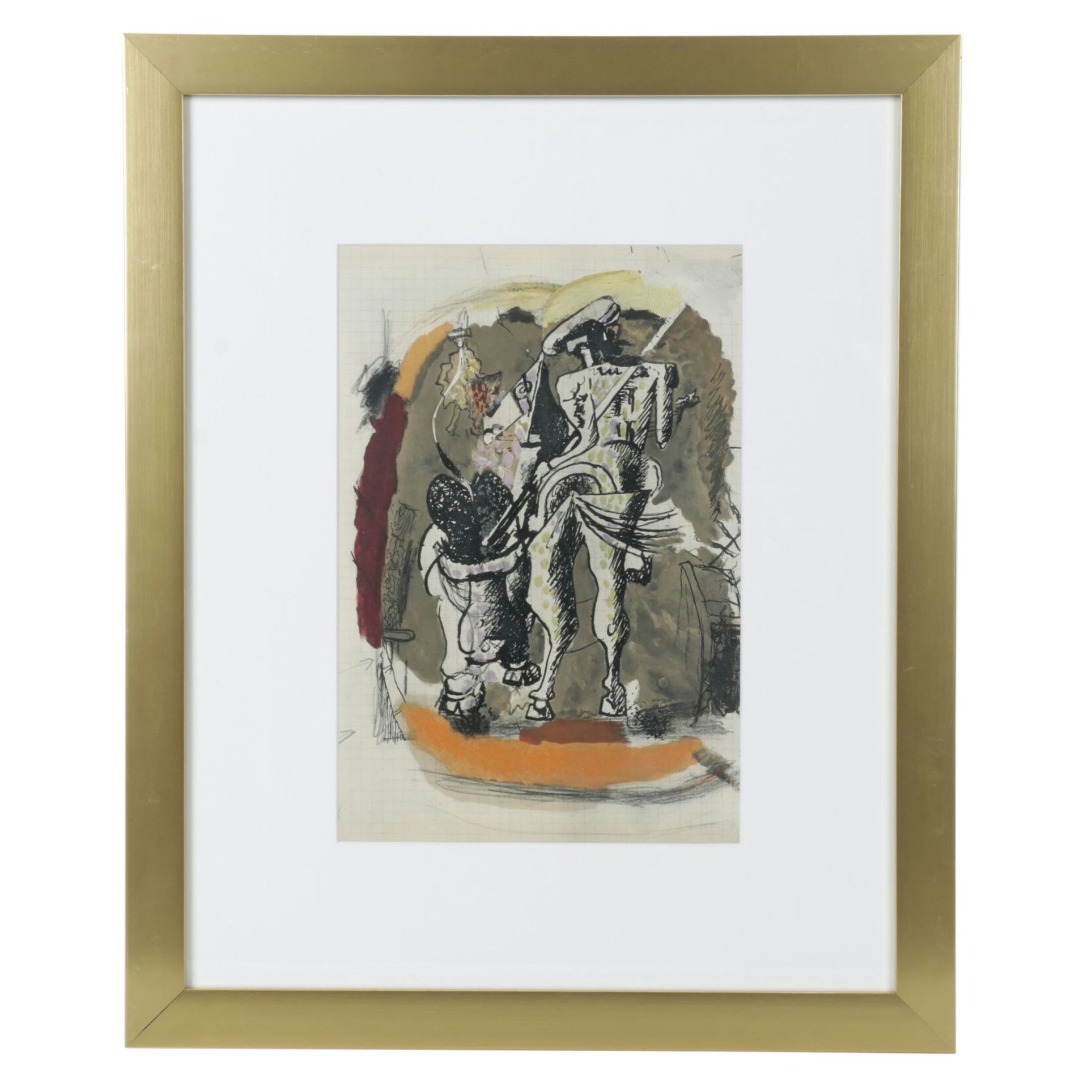 Color Lithograph After Georges Braque "Matador and Bull III", 1955