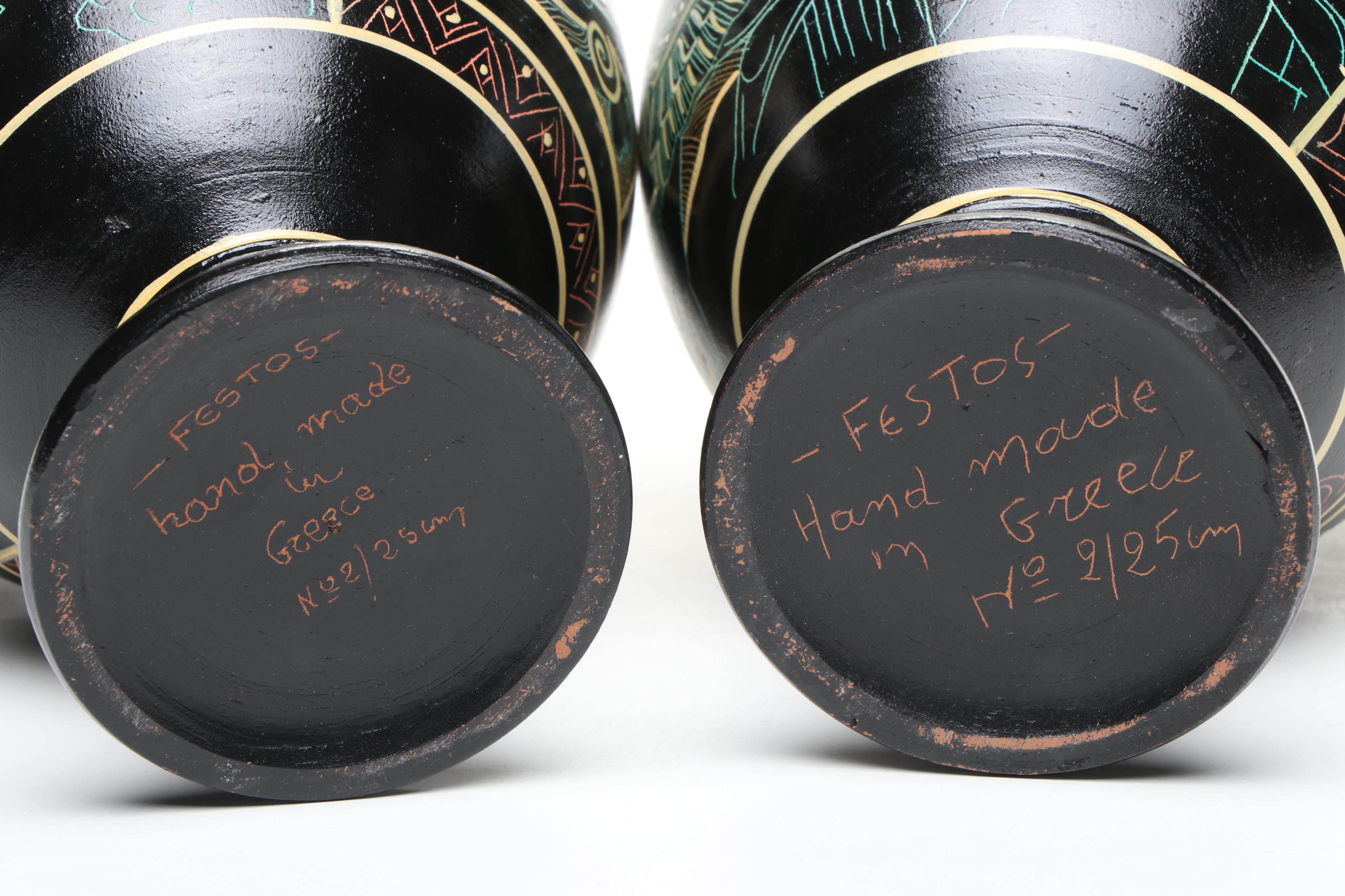 Greek Ceramic Amphora Vases