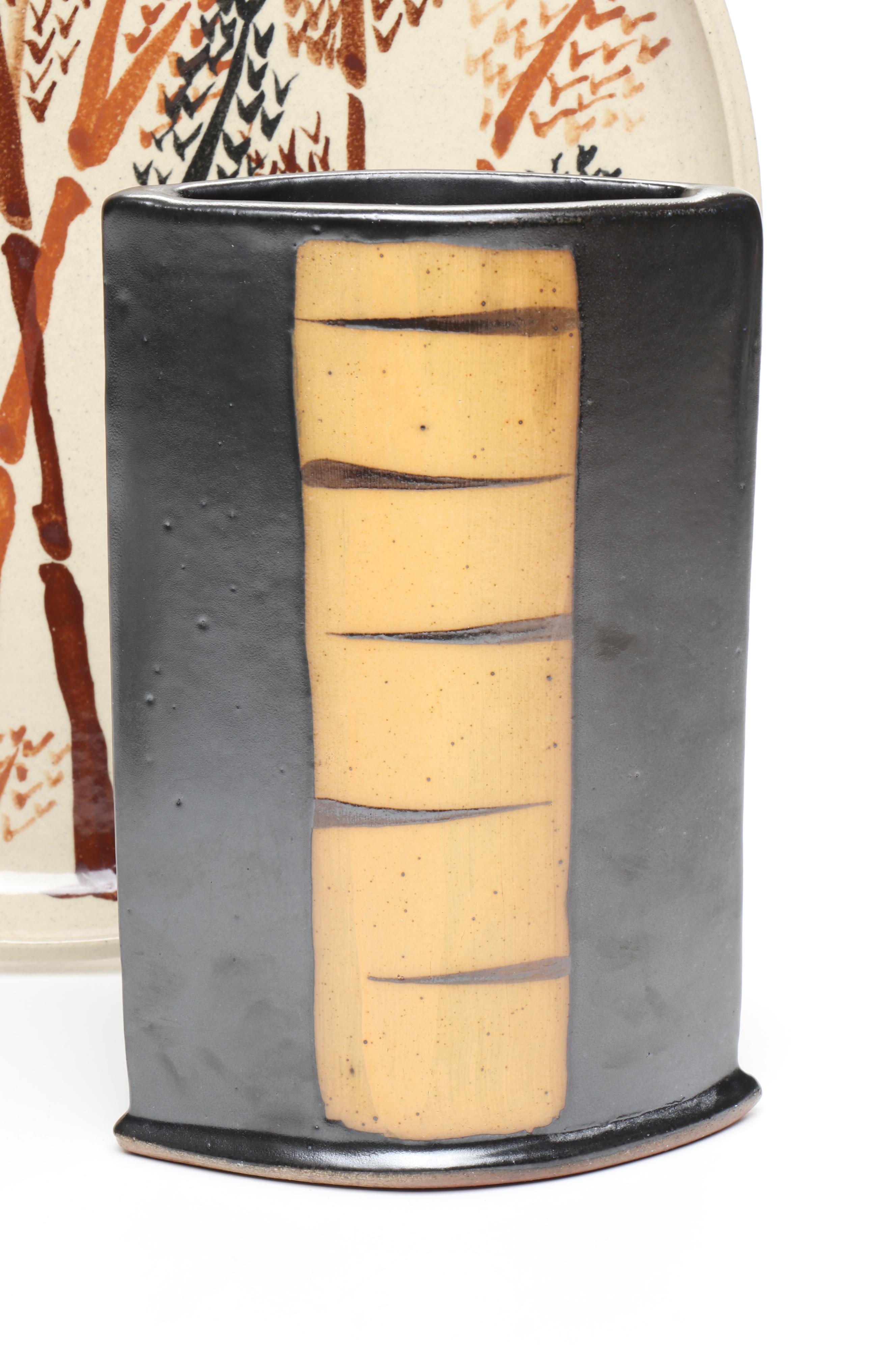 Tree Ceramic Decorative Plate with Leaf Plate and Vase