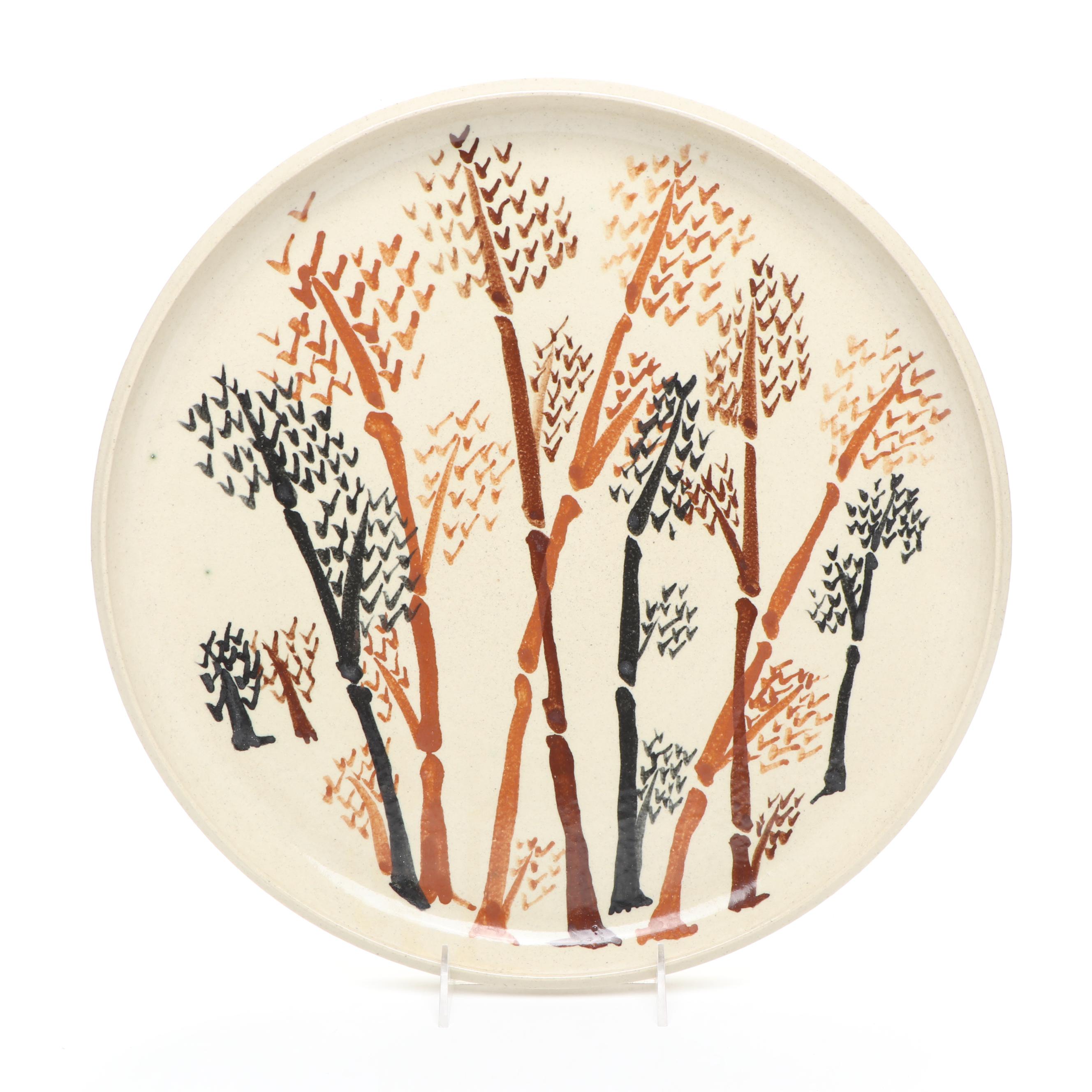Tree Ceramic Decorative Plate with Leaf Plate and Vase