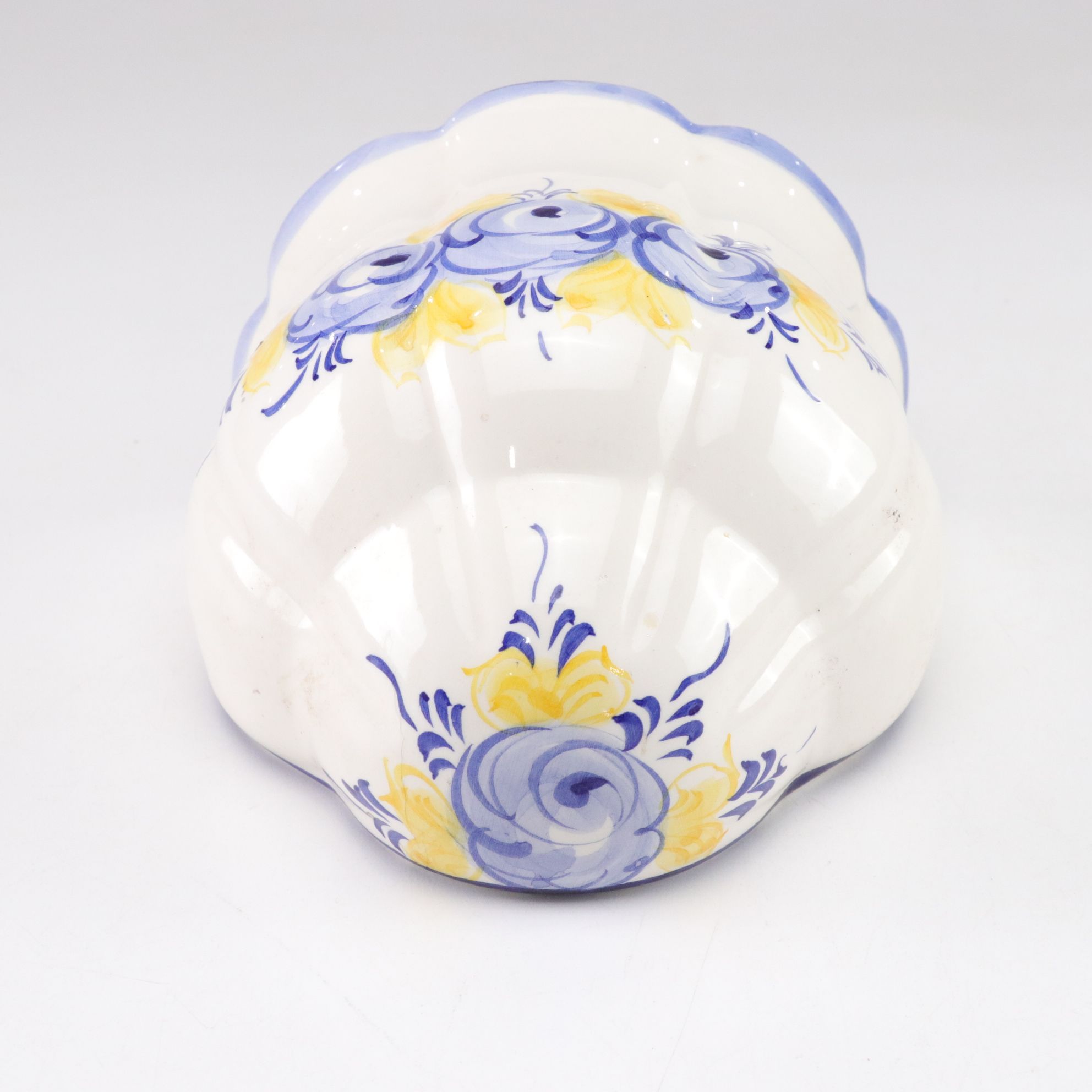 Ceramic Cylinder Vase with Fish Motif and Hand-Painted Portuguese Wall Pocket