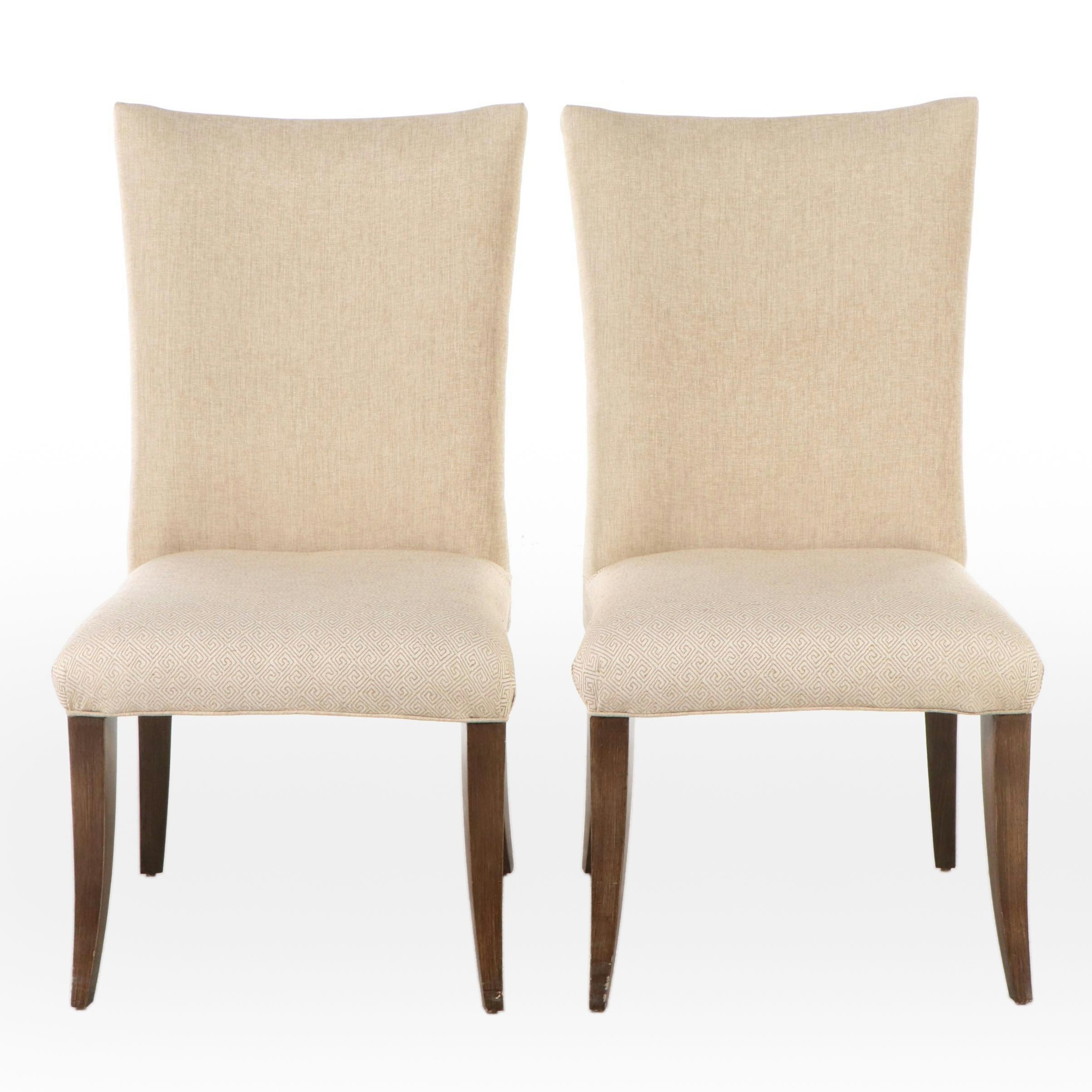 Pair of Contemporary Mixed Upholstery Side Chairs