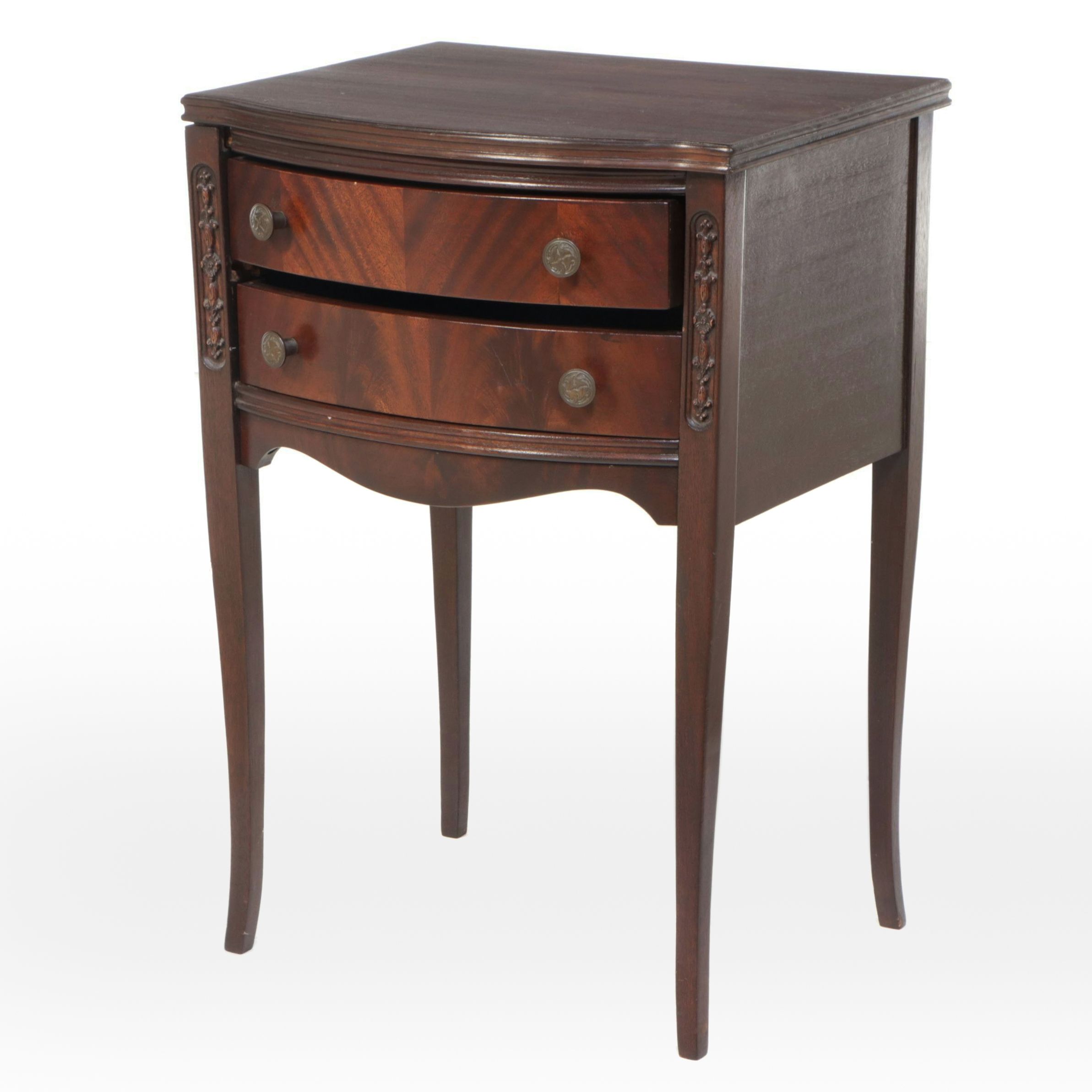 Late Victorian Mahogany Two-Drawer Stand, Late 19th/Early 20th Century