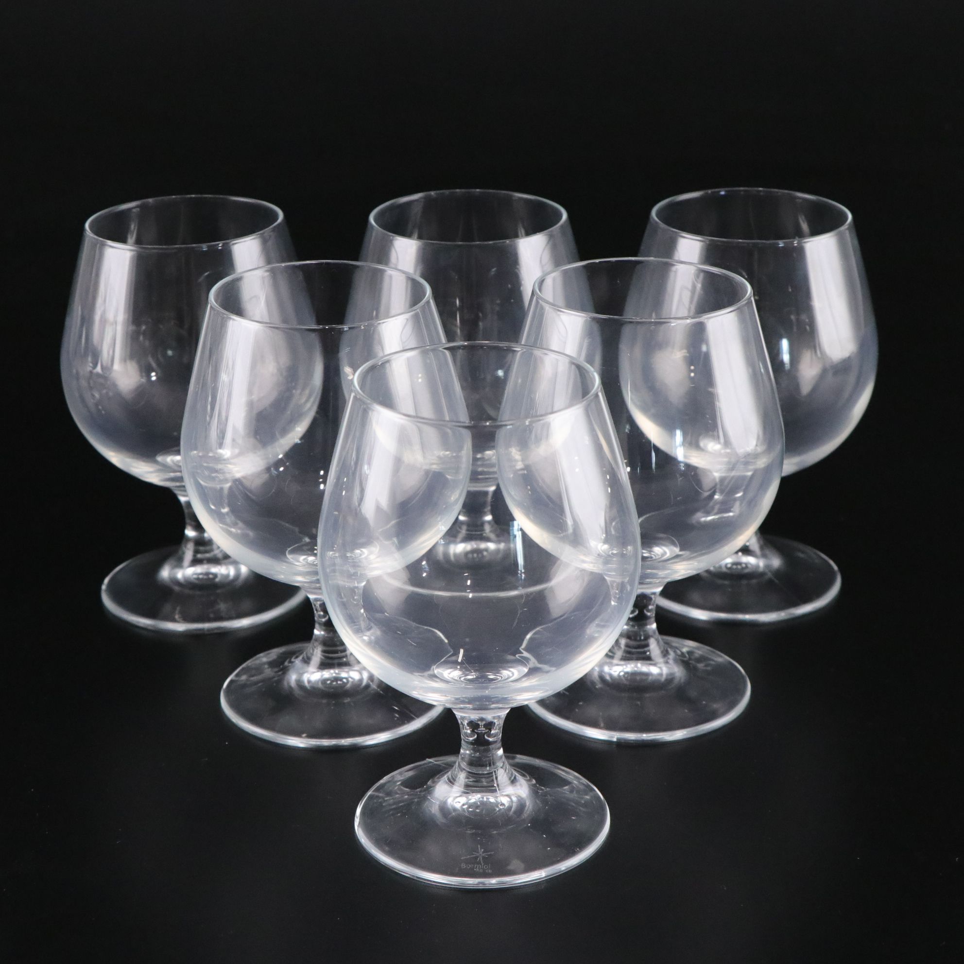 Bormioli Rocco Crystal Cognac Glasses with Georgio Romanian Wine Glasses