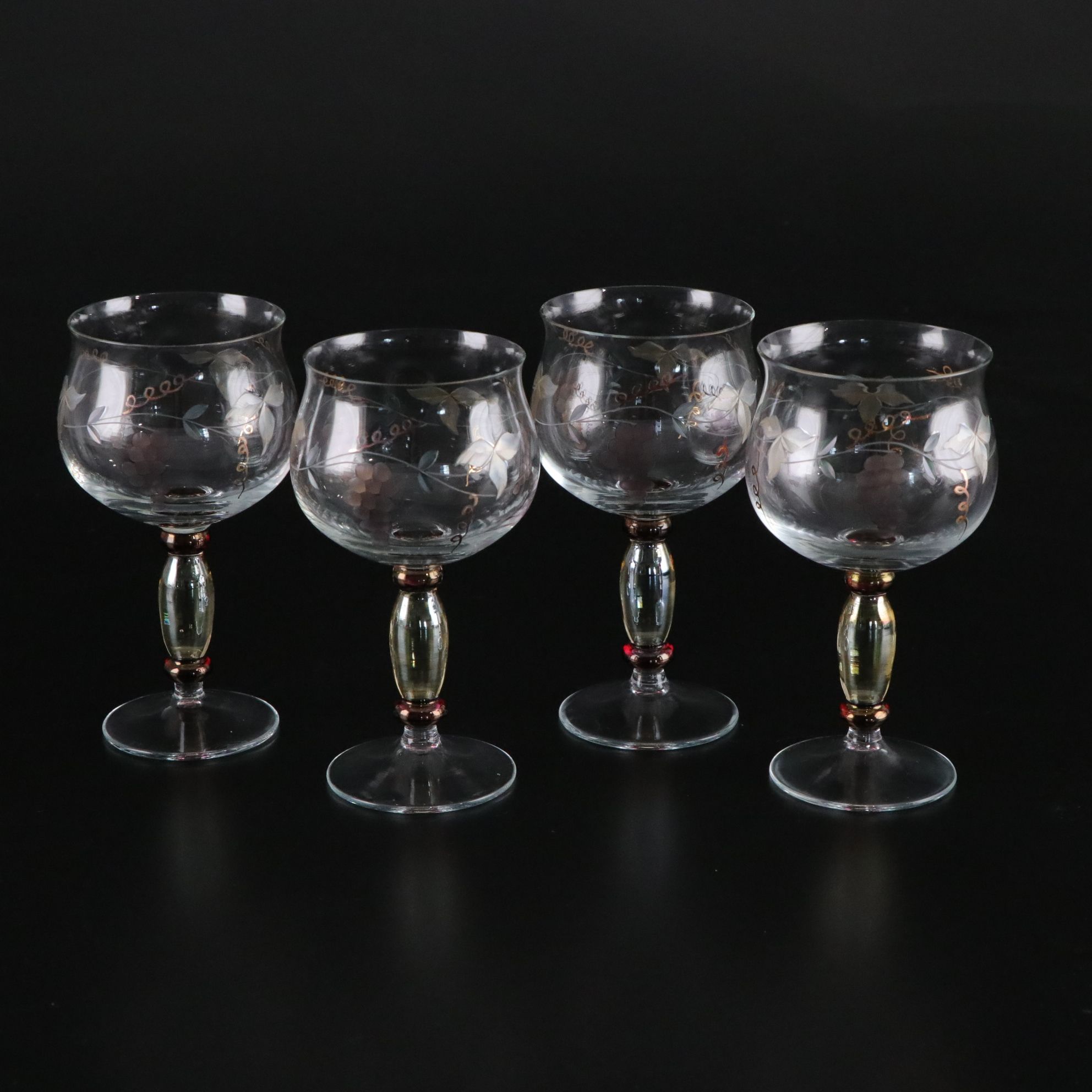 Bormioli Rocco Crystal Cognac Glasses with Georgio Romanian Wine Glasses